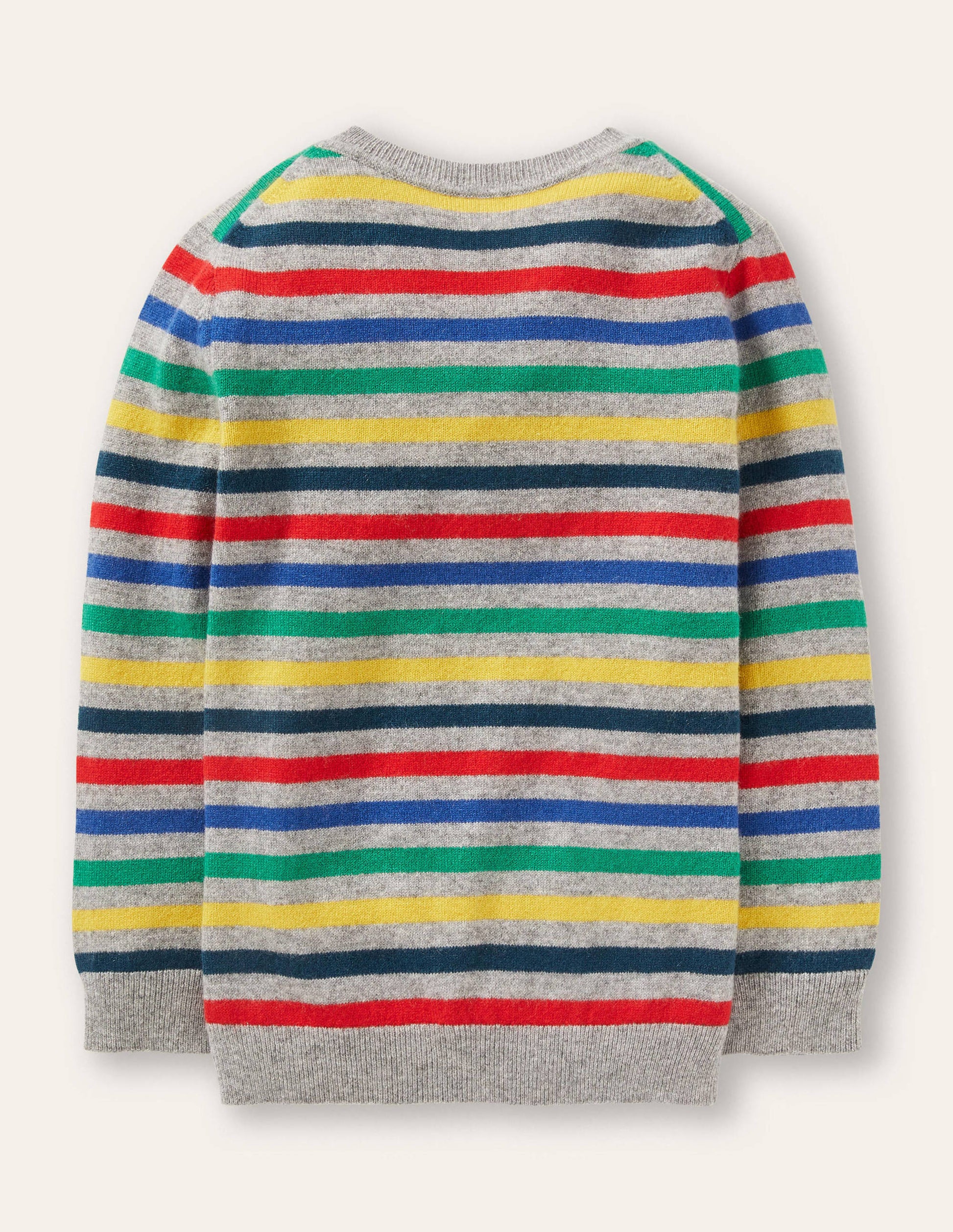 Kaschmirpullover mit Rundhalsausschnitt-Grau Meliert, Regenbogen-2
