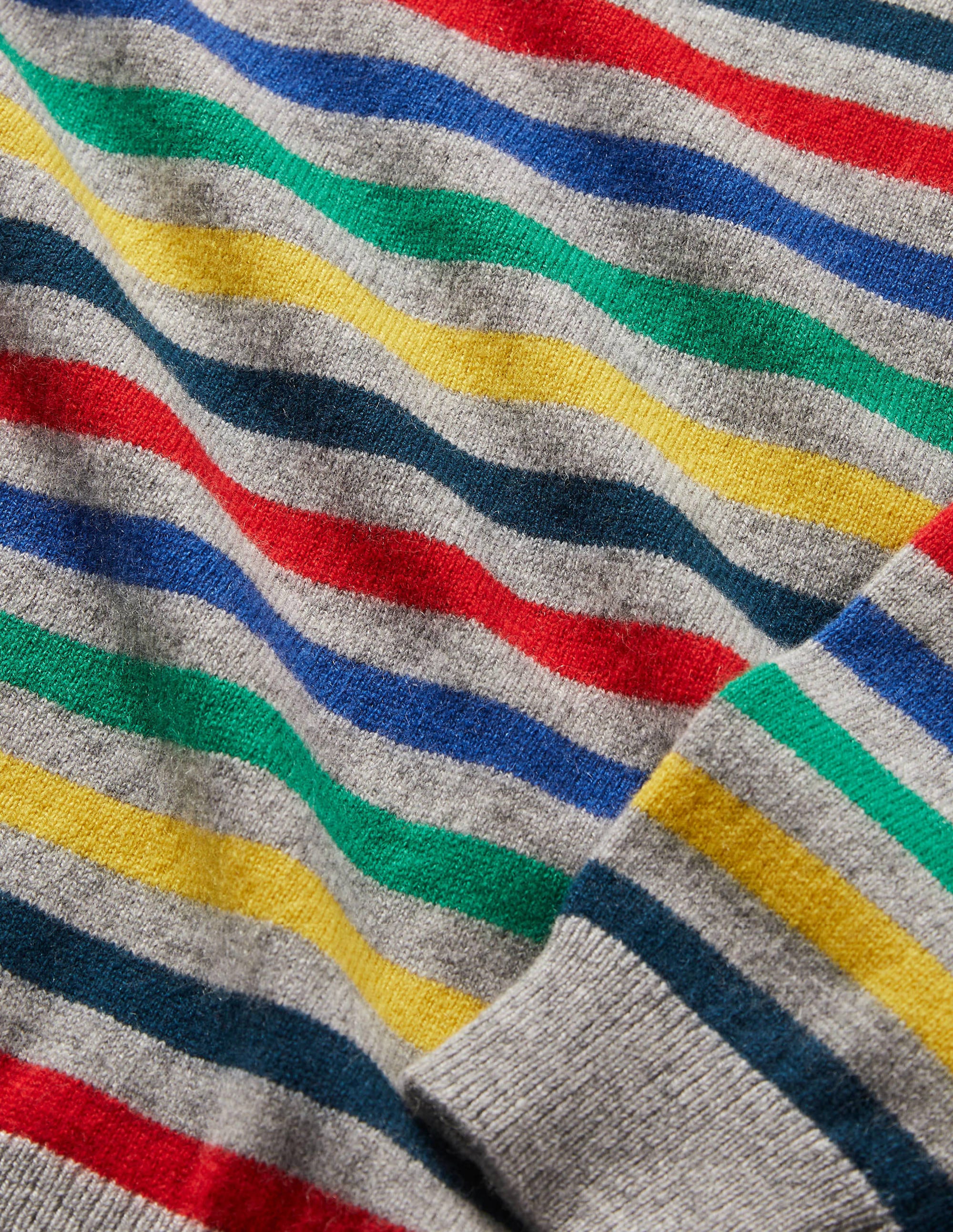 Kaschmirpullover mit Rundhalsausschnitt-Grau Meliert, Regenbogen - Image 3