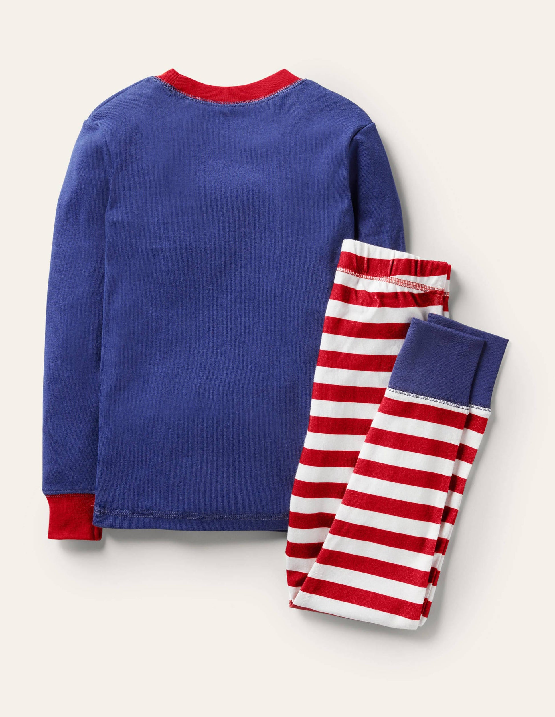 Anliegender langer Schlafanzug mit Applikation-Segelblau, Weihnachtsmann-3