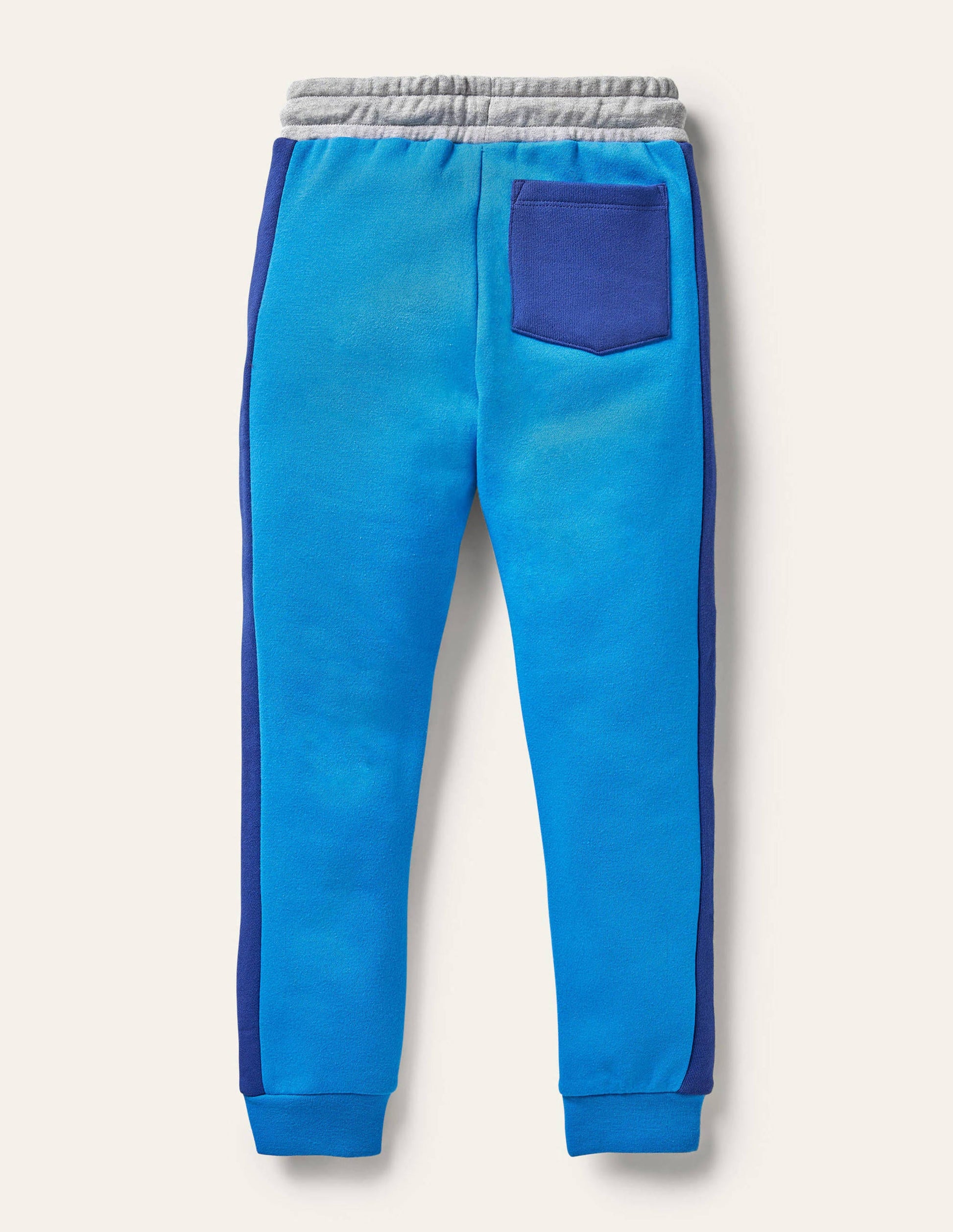 Jogginghose mit Bein in Kontrastfarbe-Paprikagrün/Marokkoblau-4