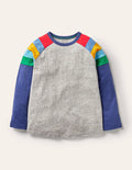 Raglan T-Shirt-Starboard Blue Rainbow