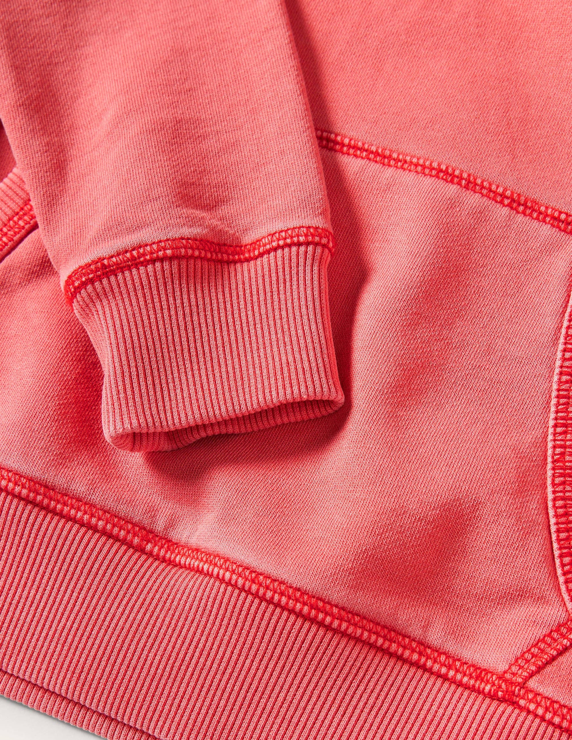 Stückgefärbter Hoodie-Erdbeerkuchenrot-3