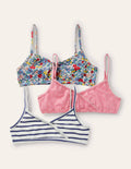 Crossover Crop Tops 3 Pack-Multi Floral Spot