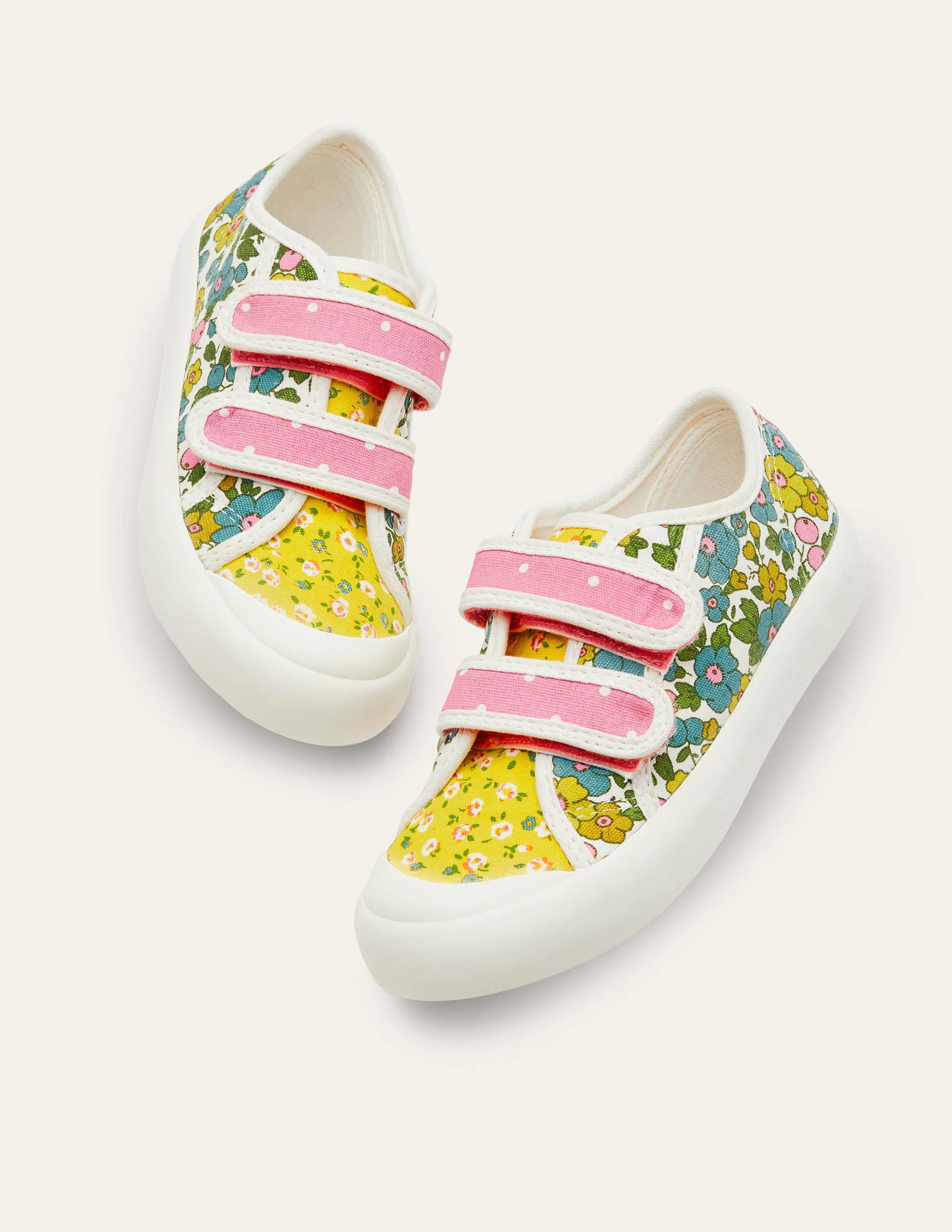 Hotch Potch Canvas Trainers-Multi Floral - Image 1