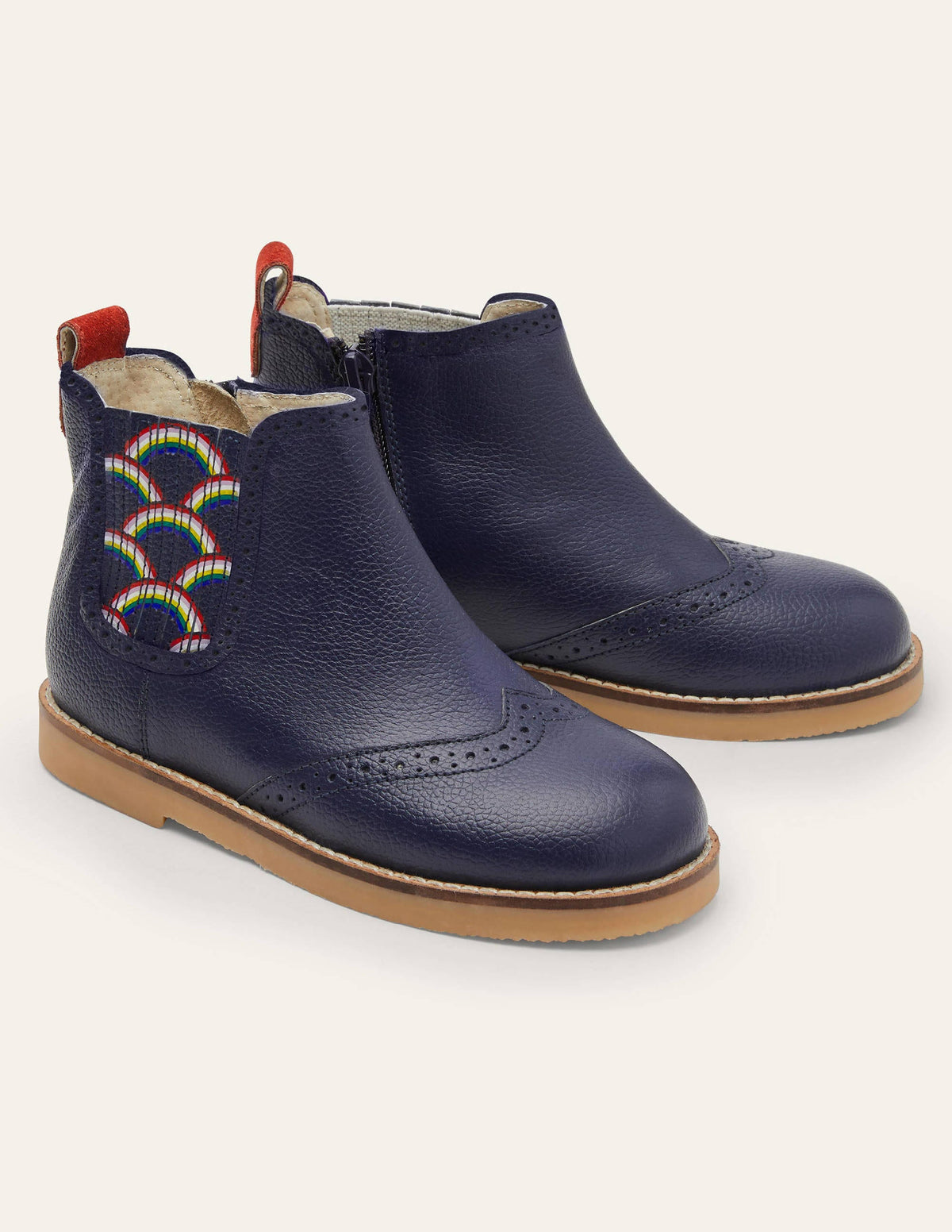 Chelsea-Boots aus Leder-Schuluniform-Navy-1