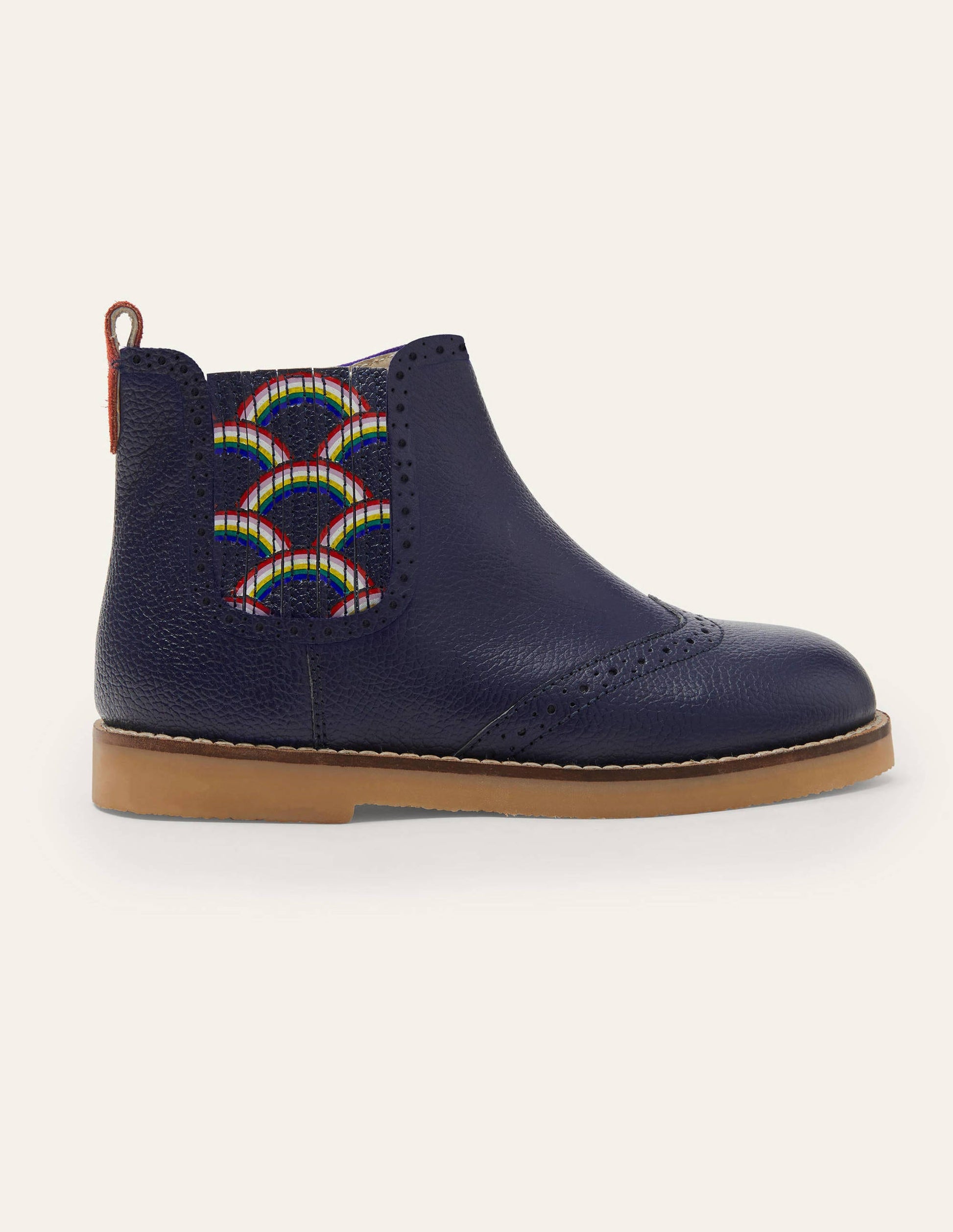 Chelsea-Boots aus Leder-Schuluniform-Navy-2
