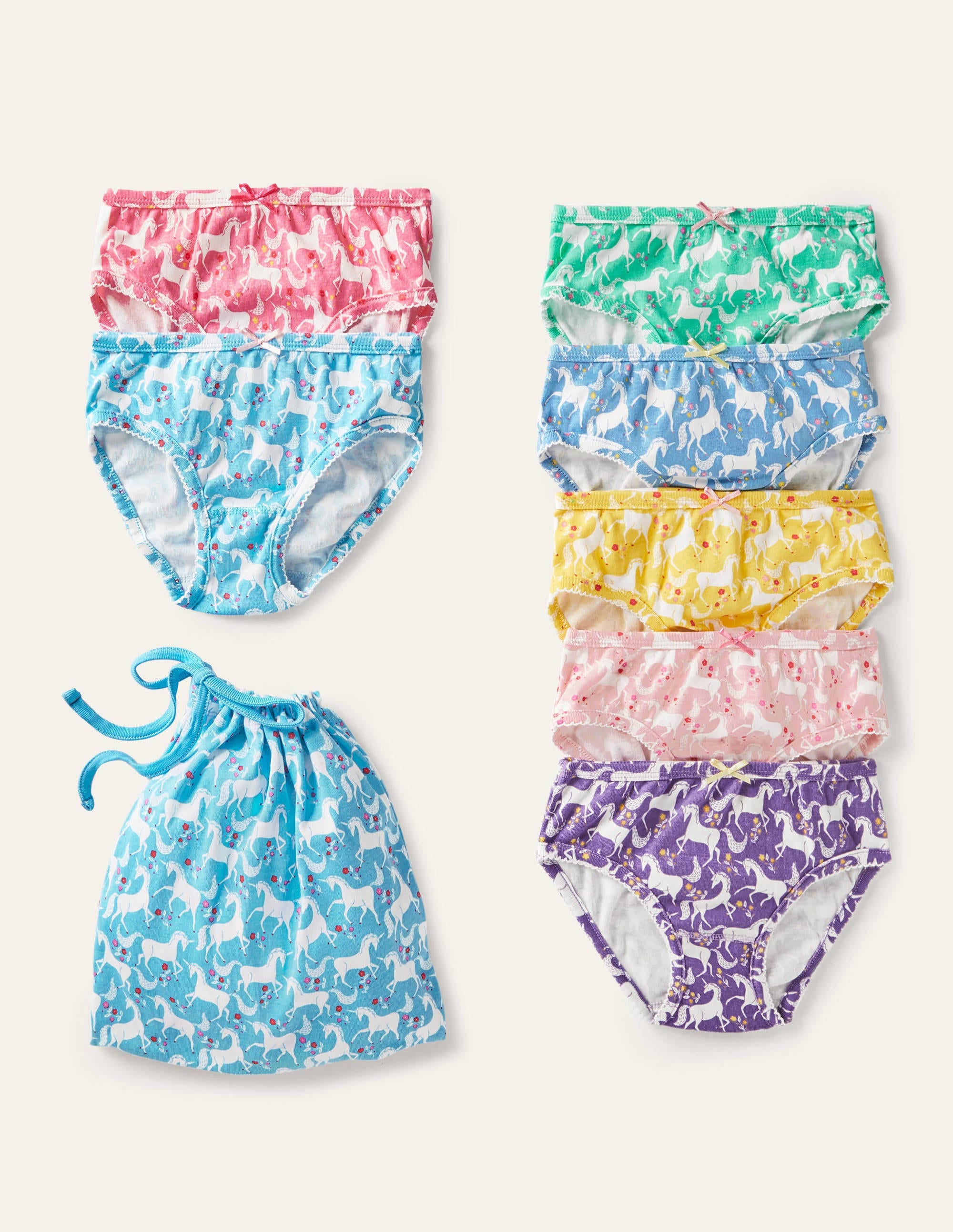 Slips im 7er-Pack (Mädchen)-Bunt, Einhorn/Blumen - Image 1