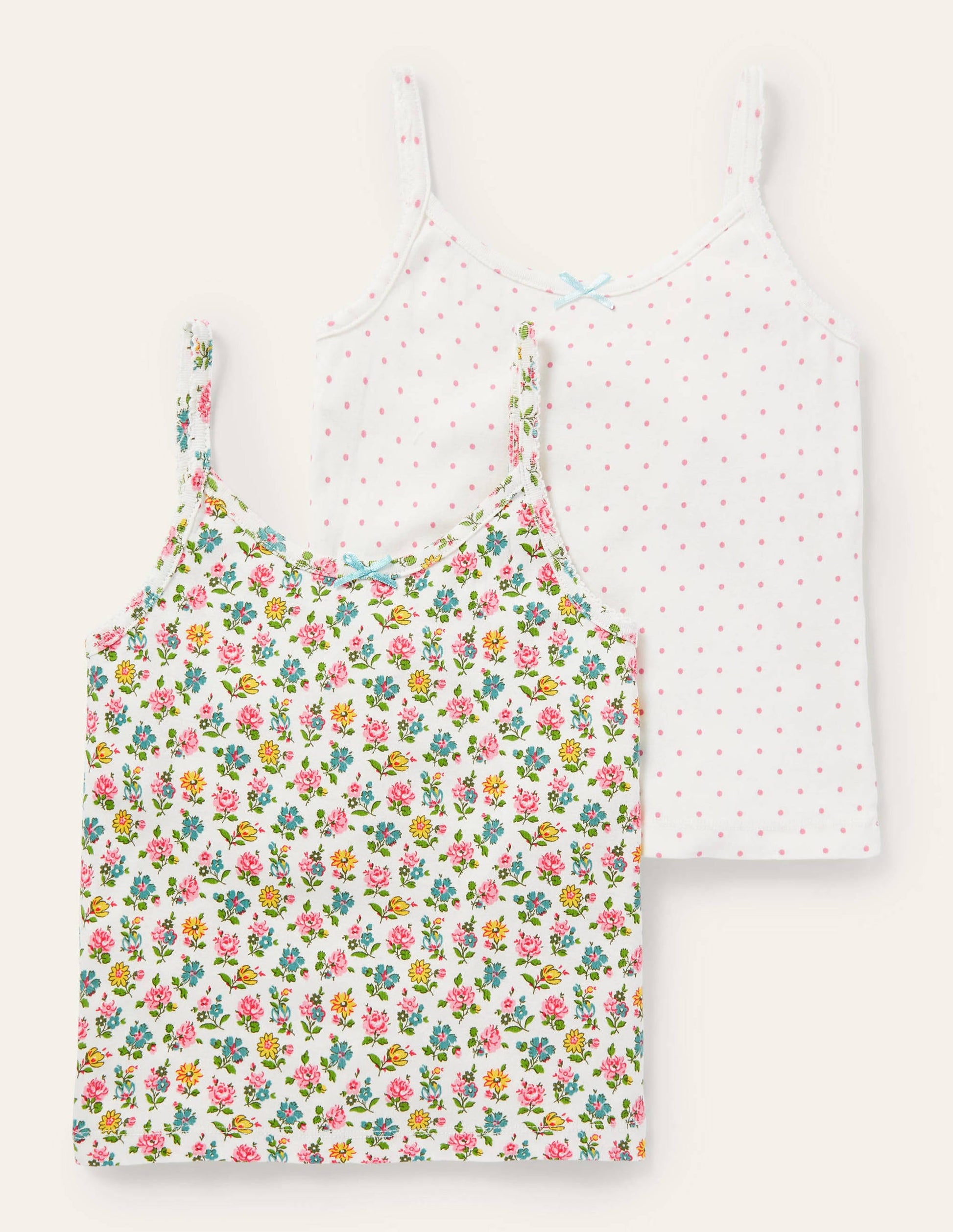 2 débardeurs (fille)-Motif floral multi-1