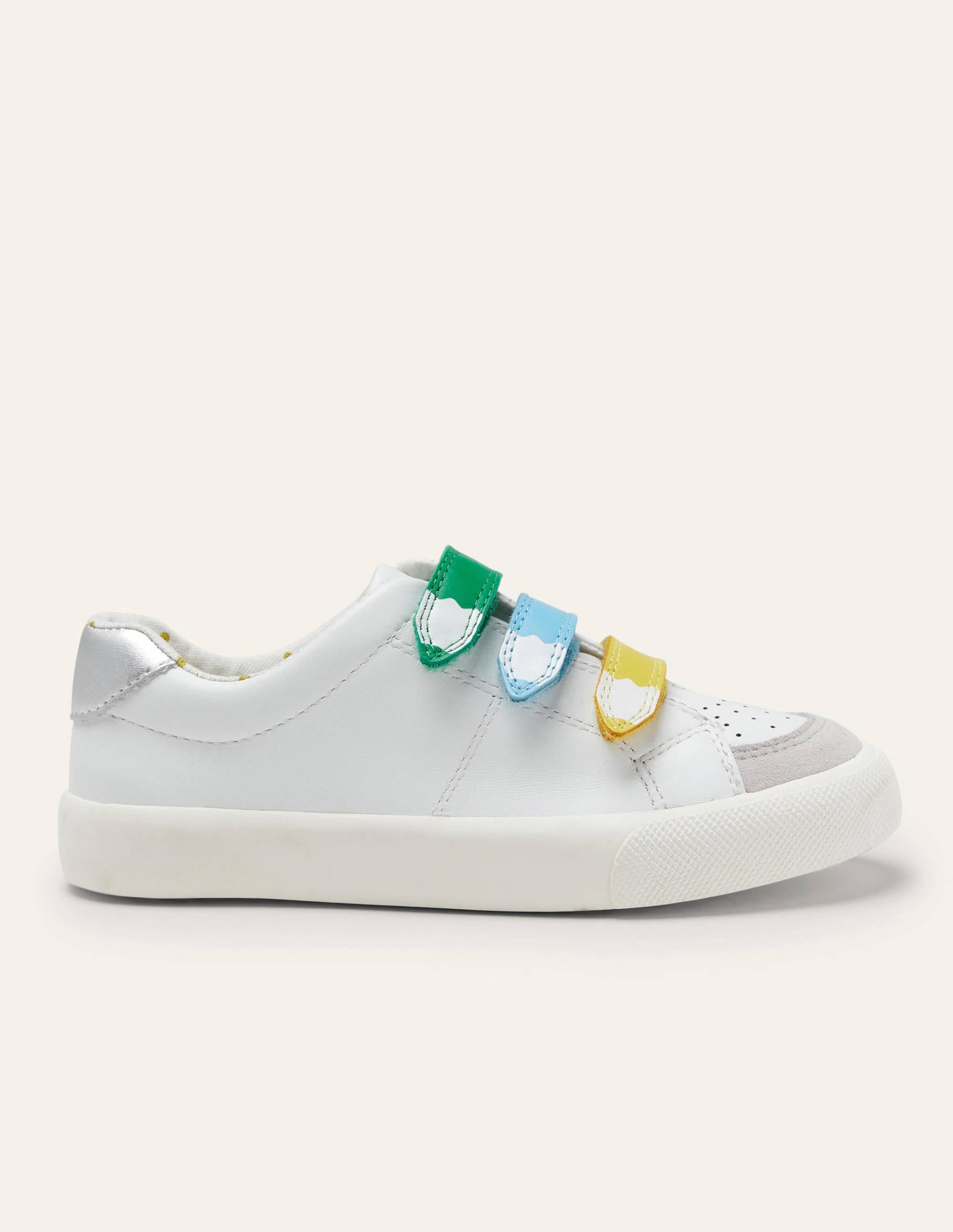 Niedrige Turnschuhe mit 3 Klettverschlüssen-Weiß, Regenbogenstifte - Image 2