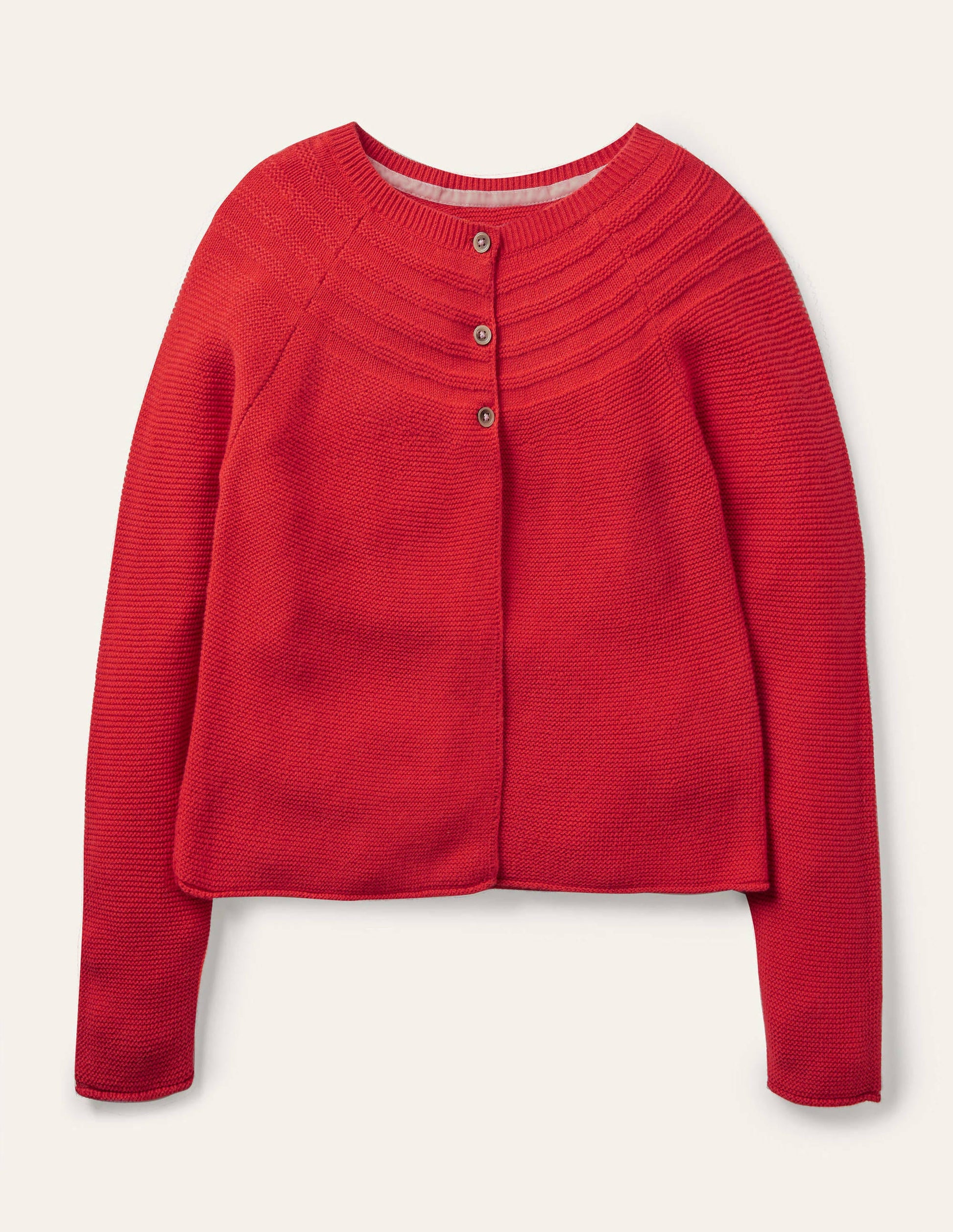 Cotton Cashmere Mix Cardigan-Rockabilly Red-1