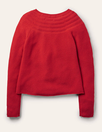 Cotton Cashmere Mix Cardigan-Rockabilly Red-2