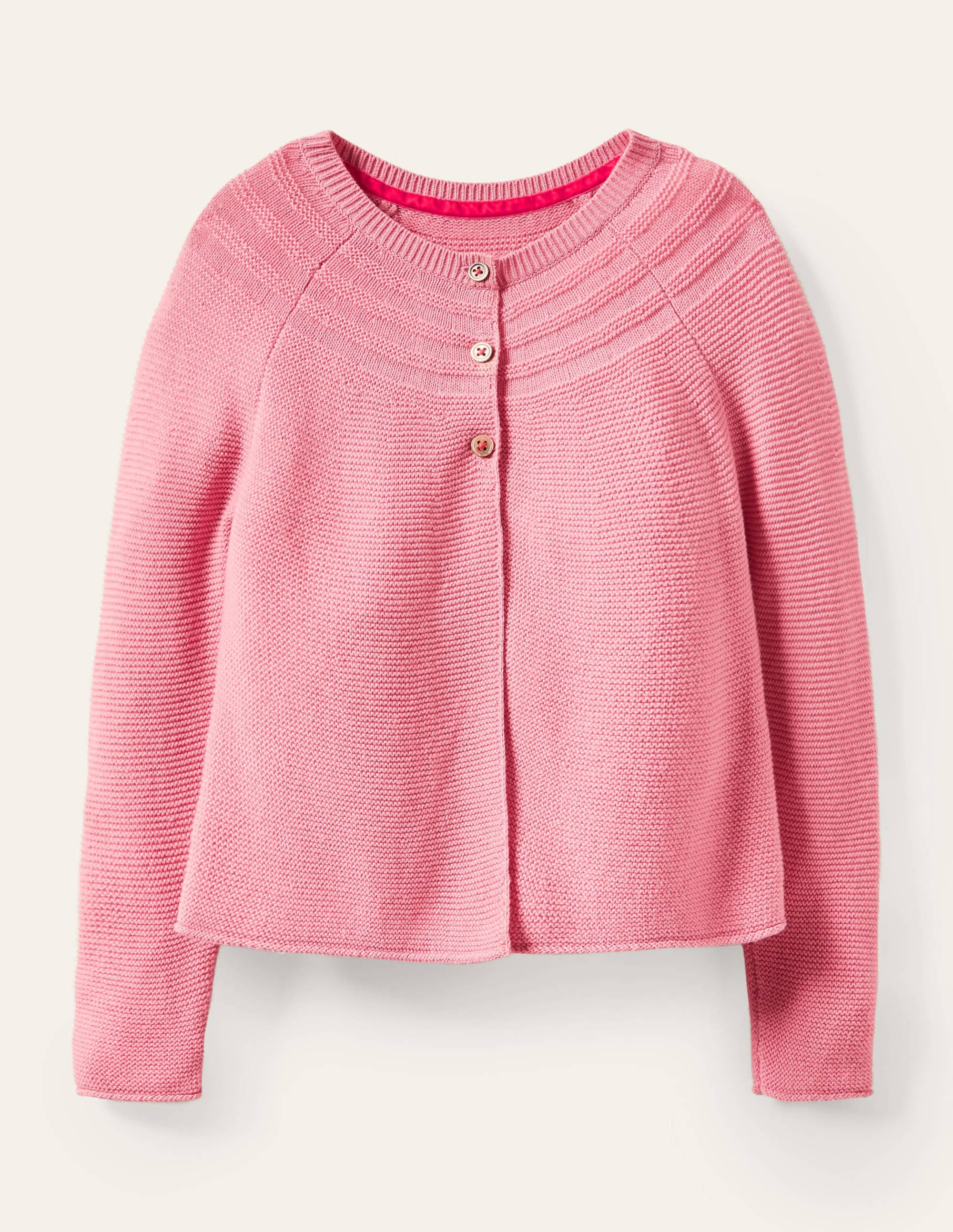 Cardigan en coton et cachemire-Rose formica - Image 1