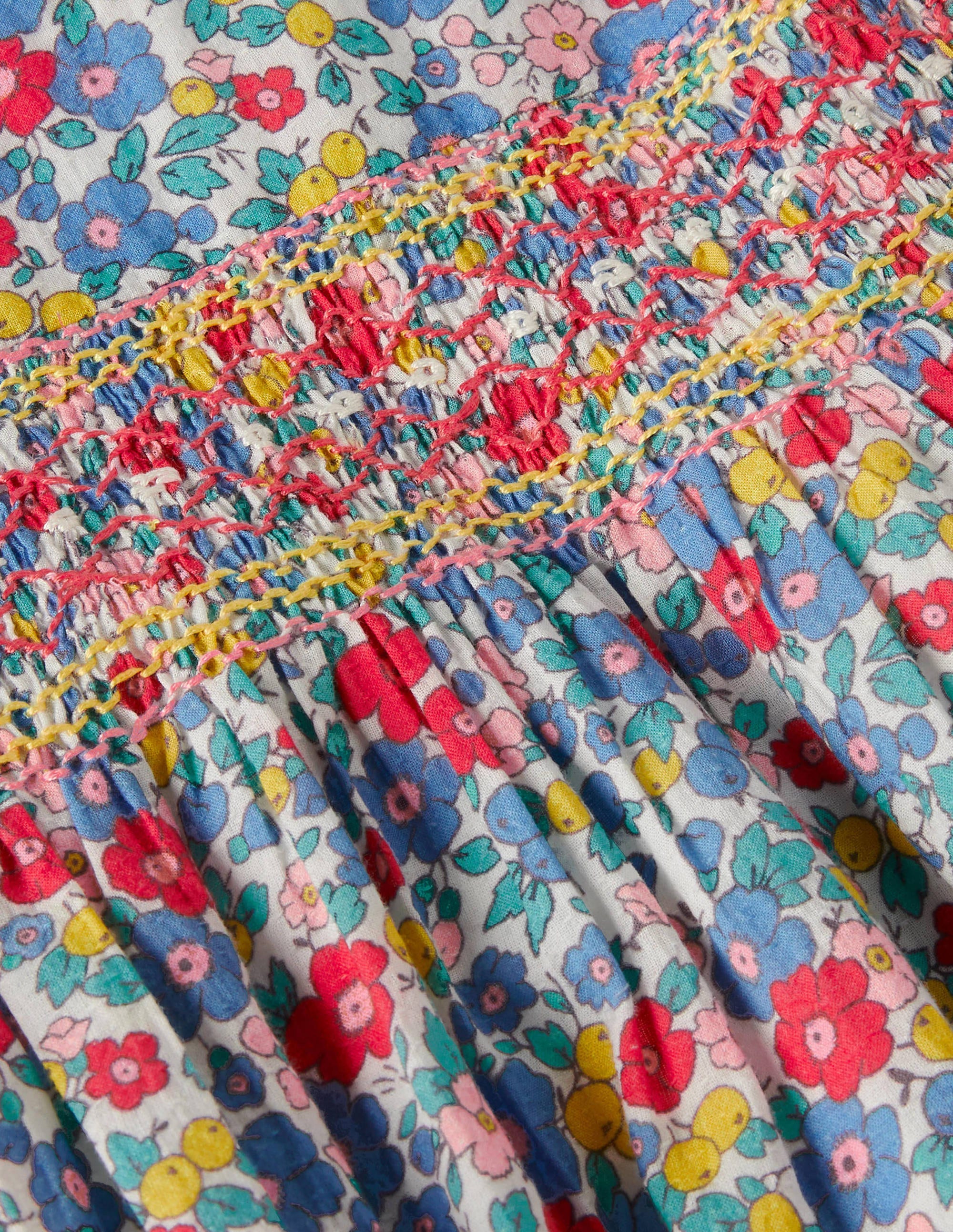 Robe à smocks-Motif floral fleur de pommier multi - Image 3