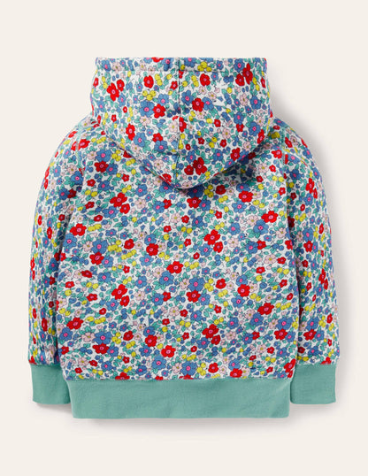 Hoodie mit kuscheligem Futter-Bunt, Apfelblüten