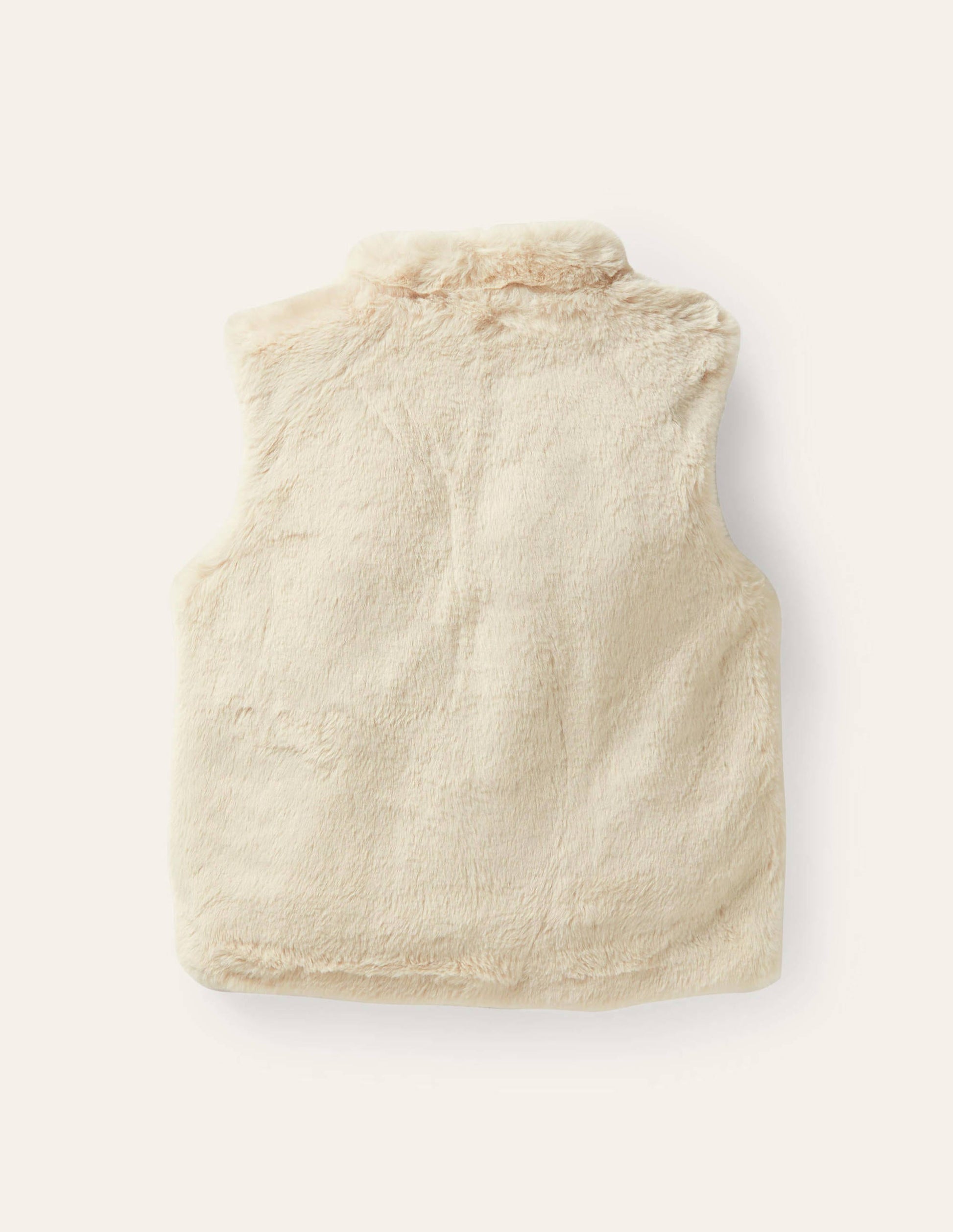 Veste sans manches en fourrure synthétique avec poches chats-Avoine-2