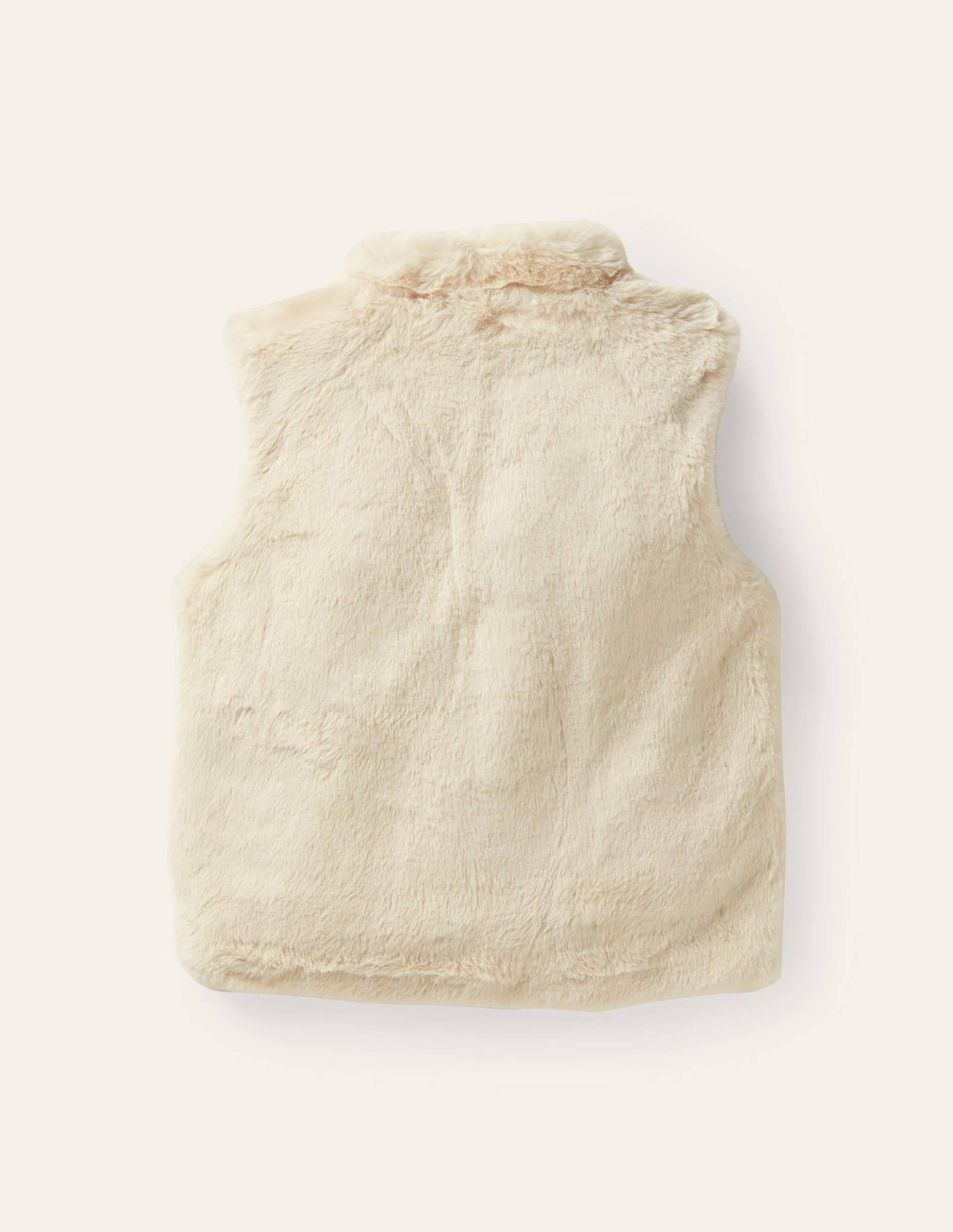 Veste sans manches en fourrure synthétique avec poches chats-Avoine - Image 2