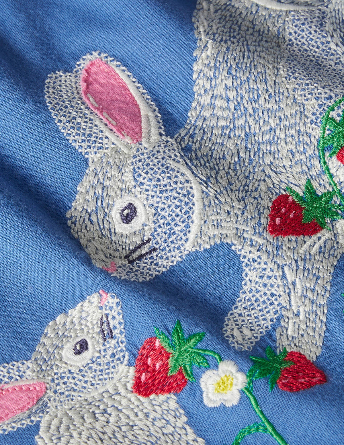 Oberteil mit Superstitch-Elisabethanisches Blau, Hasen-3