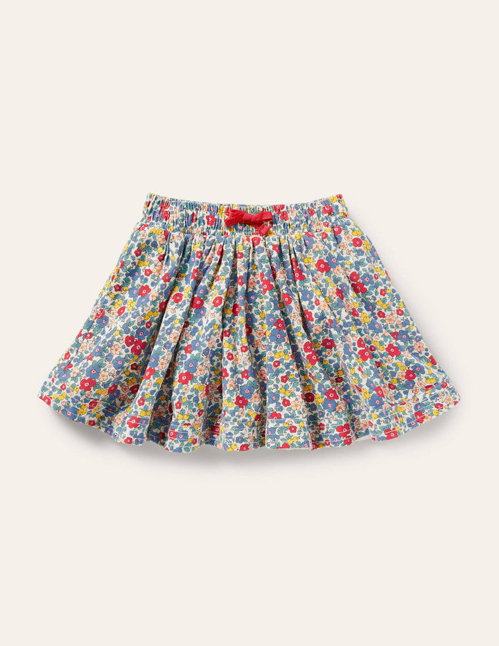 Woven Twirly Skirt-Multi Apple Blossom Floral