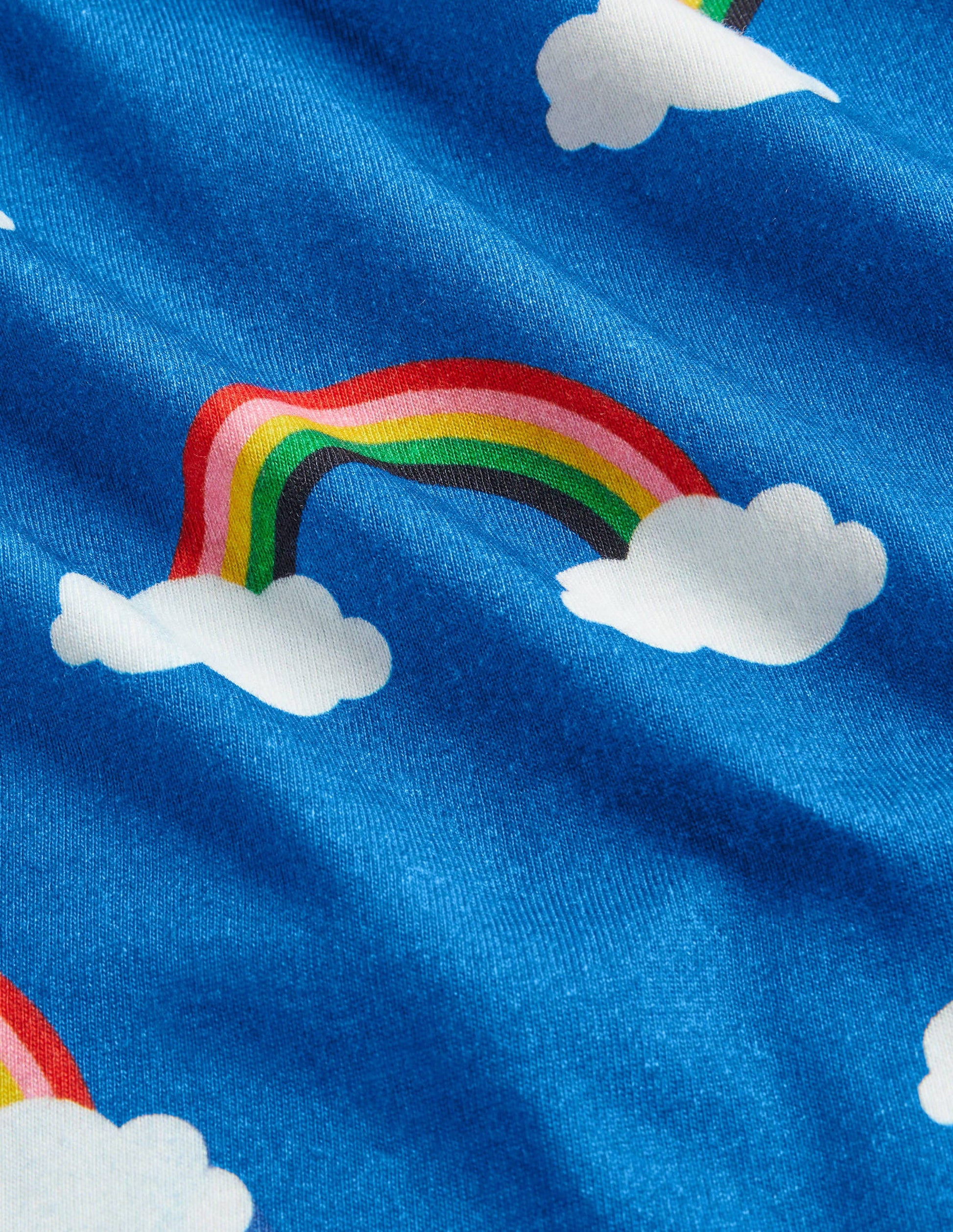 Im Dunkeln leuchtender Schlafanzug mit anliegender Passform-Marokkoblau, Regenbogen mit Wolken-3