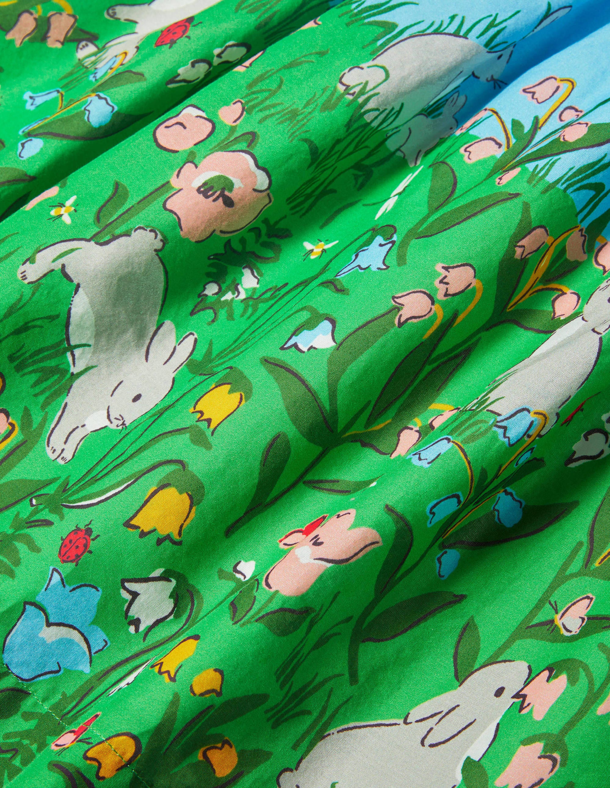 Webkleid mit Rüschenkragen-Bunt, Häschenszene - Image 3