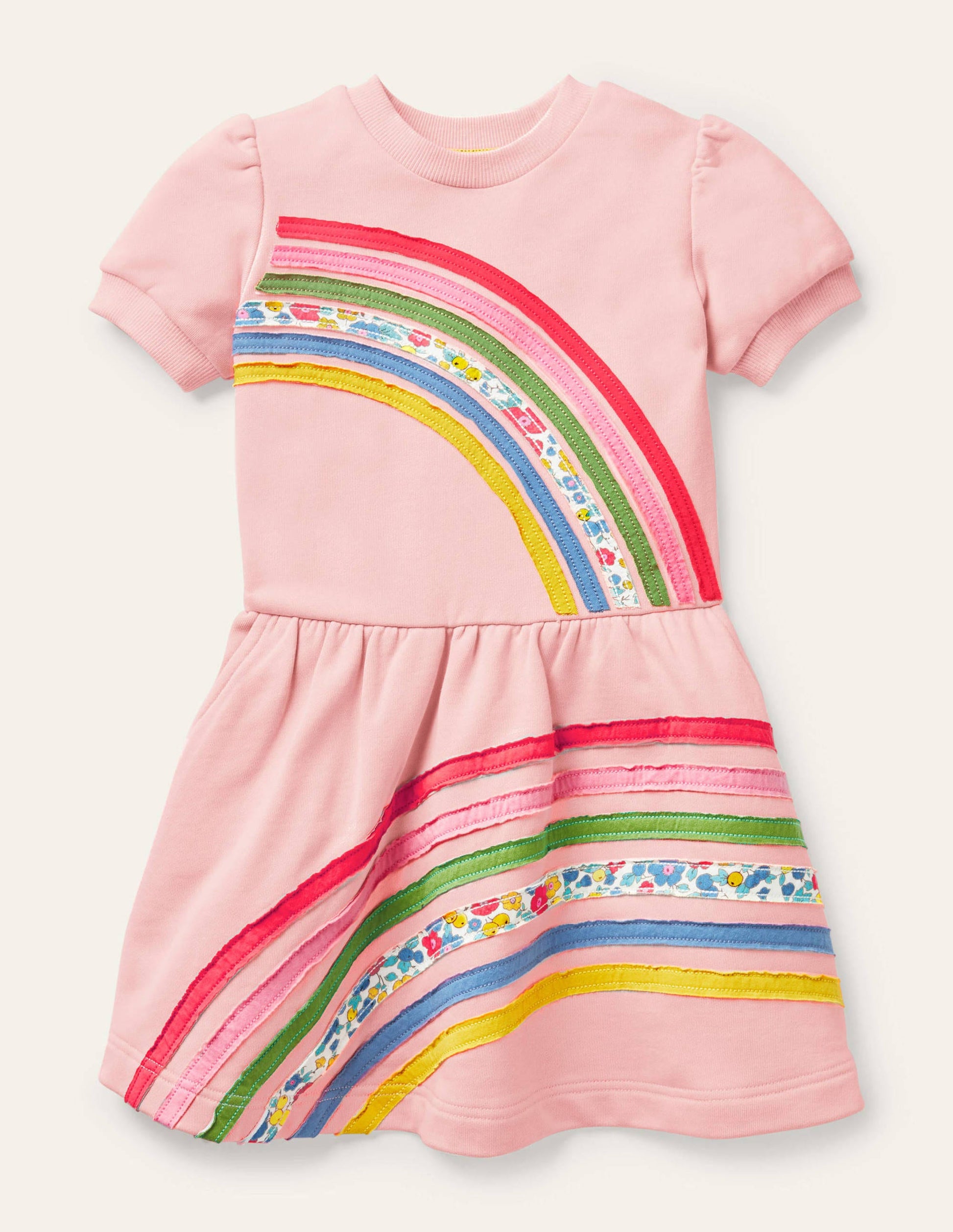 Robe-sweat à motif arc-en-ciel-Arc-en-ciel rose boto-1