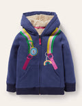 Sweat à capuche fun avec doublure douillette-Sac à dos bleu tribord