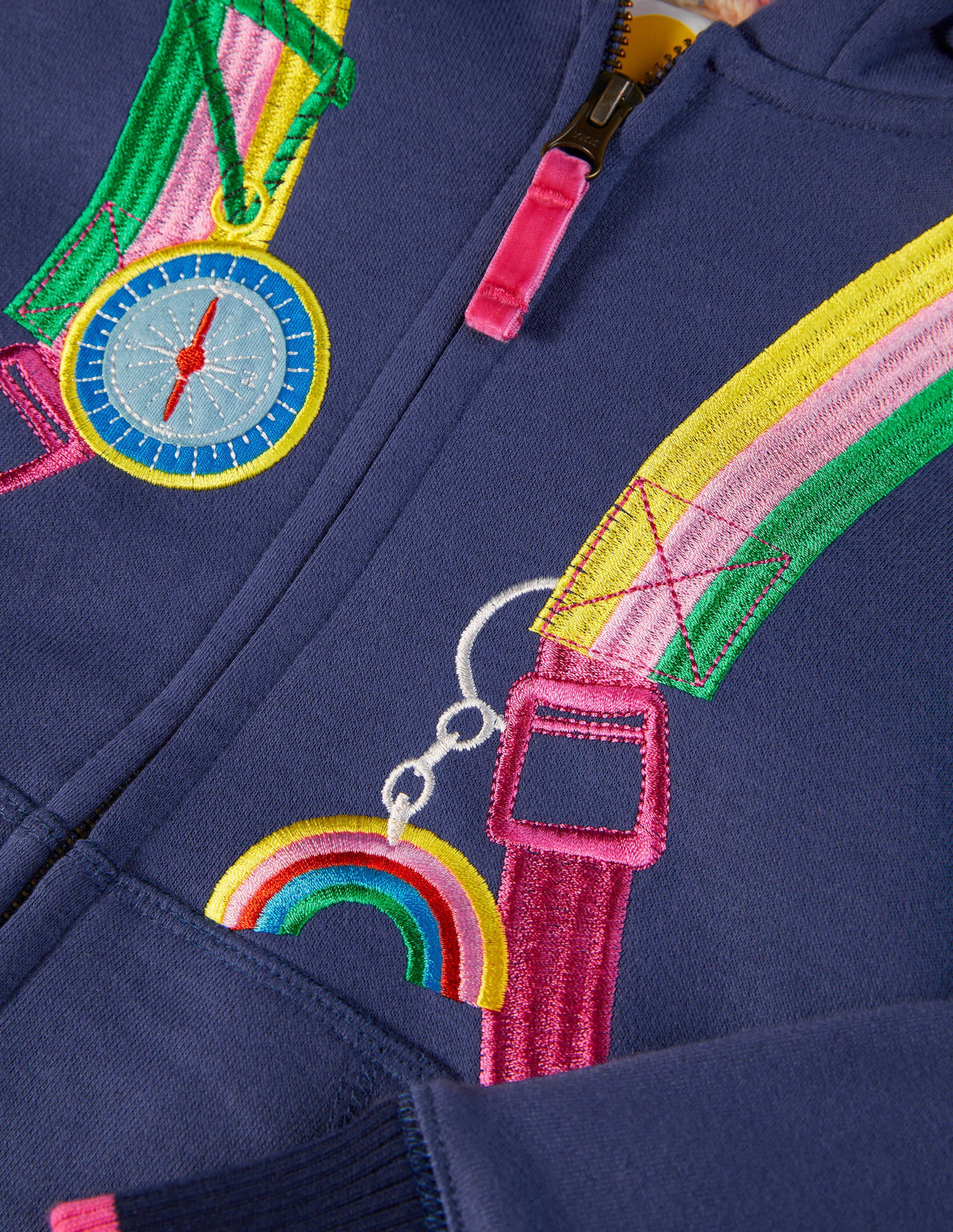 Sweat à capuche fun avec doublure douillette-Sac à dos bleu tribord - Image 3