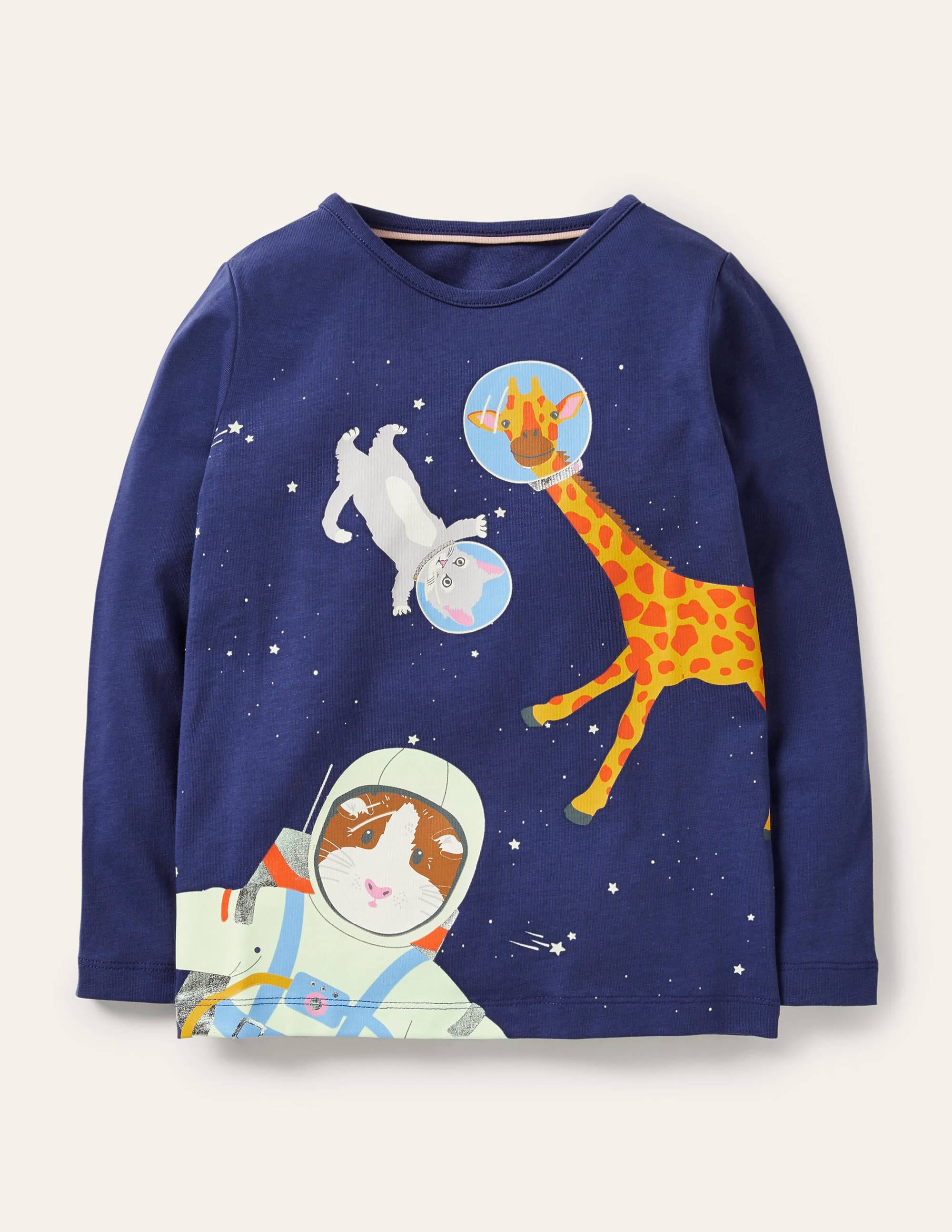 T-shirt à logo phosphorescent-Animaux de l'espace bleu tribord - Image 1