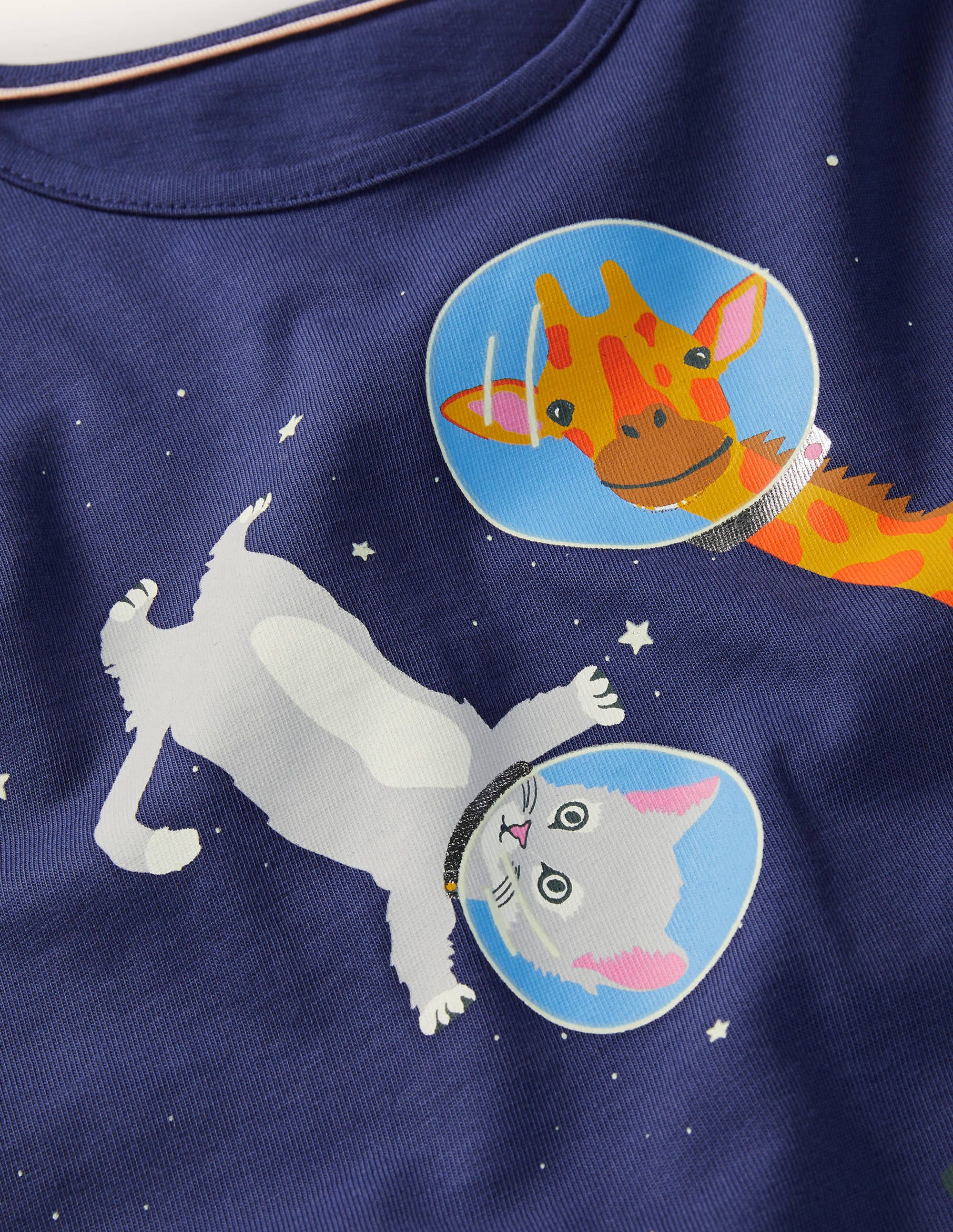 T-shirt à logo phosphorescent-Animaux de l'espace bleu tribord - Image 3