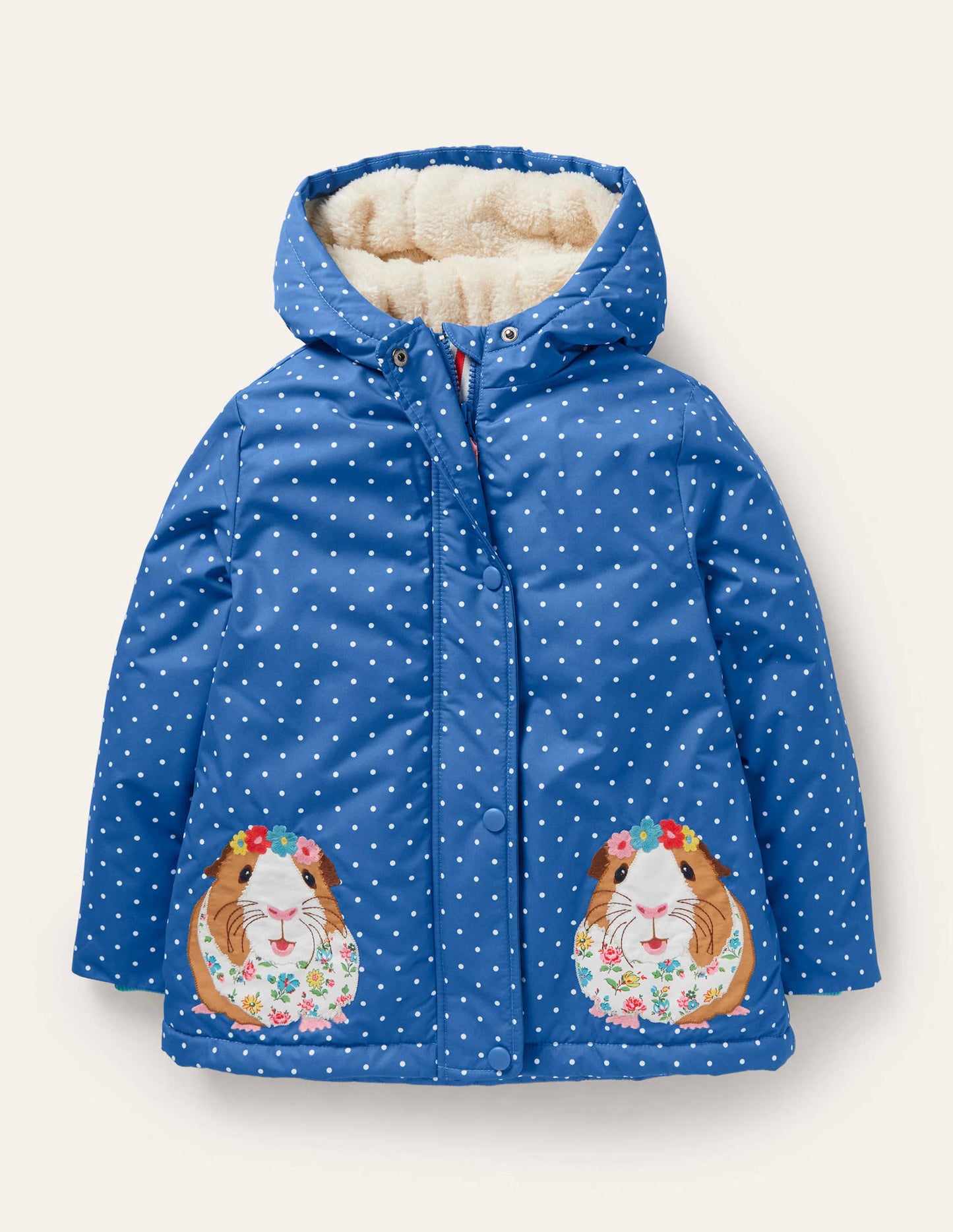 Anorak mit Sherpa-Futter-Elisabethanisches Blau, Meerschweinchen
