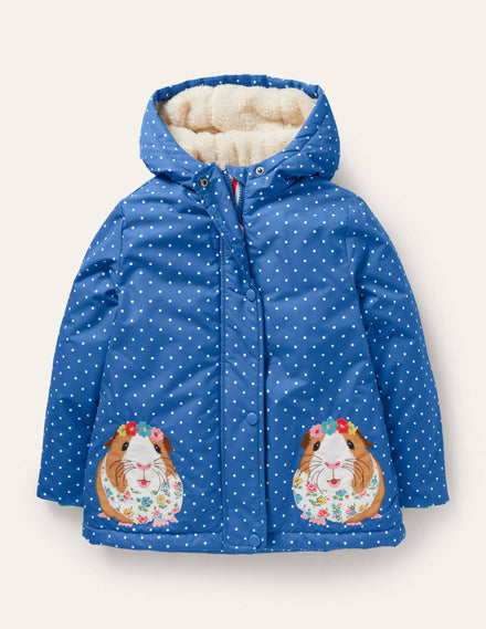 Anorak mit Sherpa-Futter-Elisabethanisches Blau, Meerschweinchen