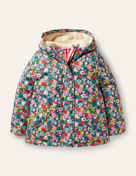 Anorak mit Sherpa-Futter-Bunt, Blumen