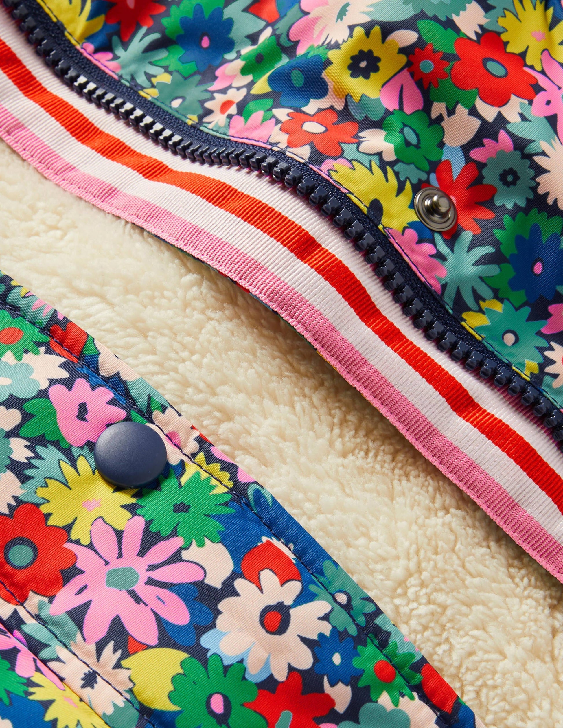 Anorak mit Sherpa-Futter-Bunt, Blumen-3
