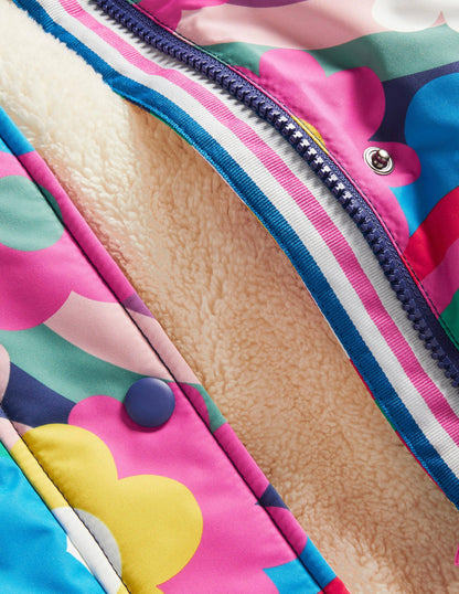 Anorak mit Sherpa-Futter-Bunt, Fröhliche Blumen