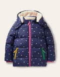 Kuschelige 2-in-1-Jacke mit Wattierung-Schuluniform-Navy, Konfettisterne