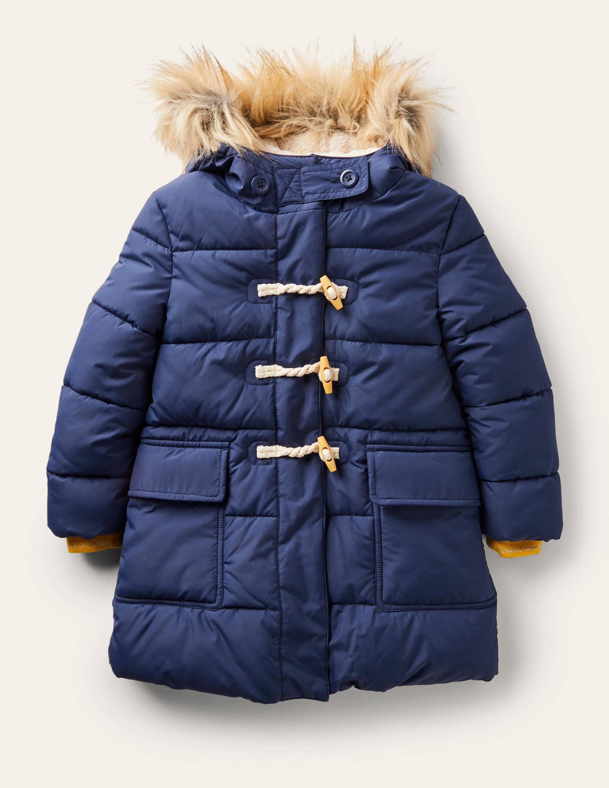 Lange Jacke mit Wattierung-Schuluniform-Navy-1