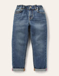 Girlfriend-Jeans-Mittleres Vintageblau, Denim
