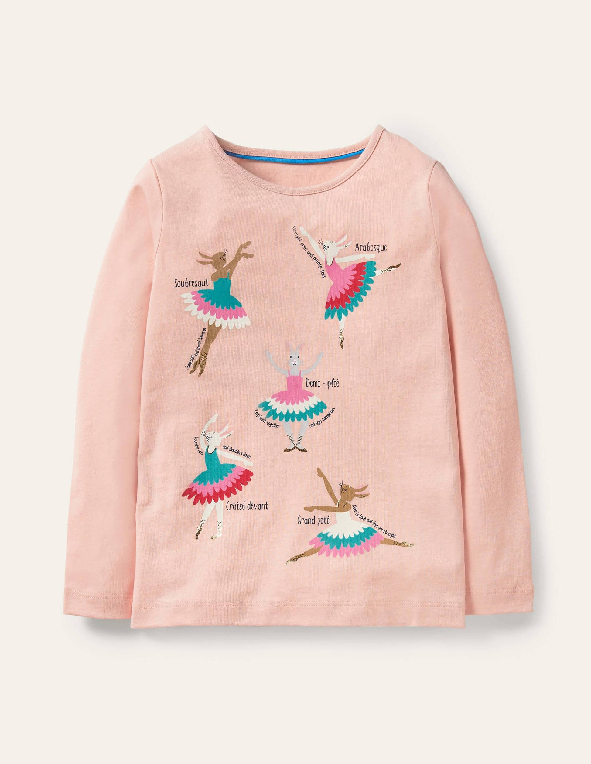 T-shirt à motif infos amusantes-Ballerines rose Provence poudré-1
