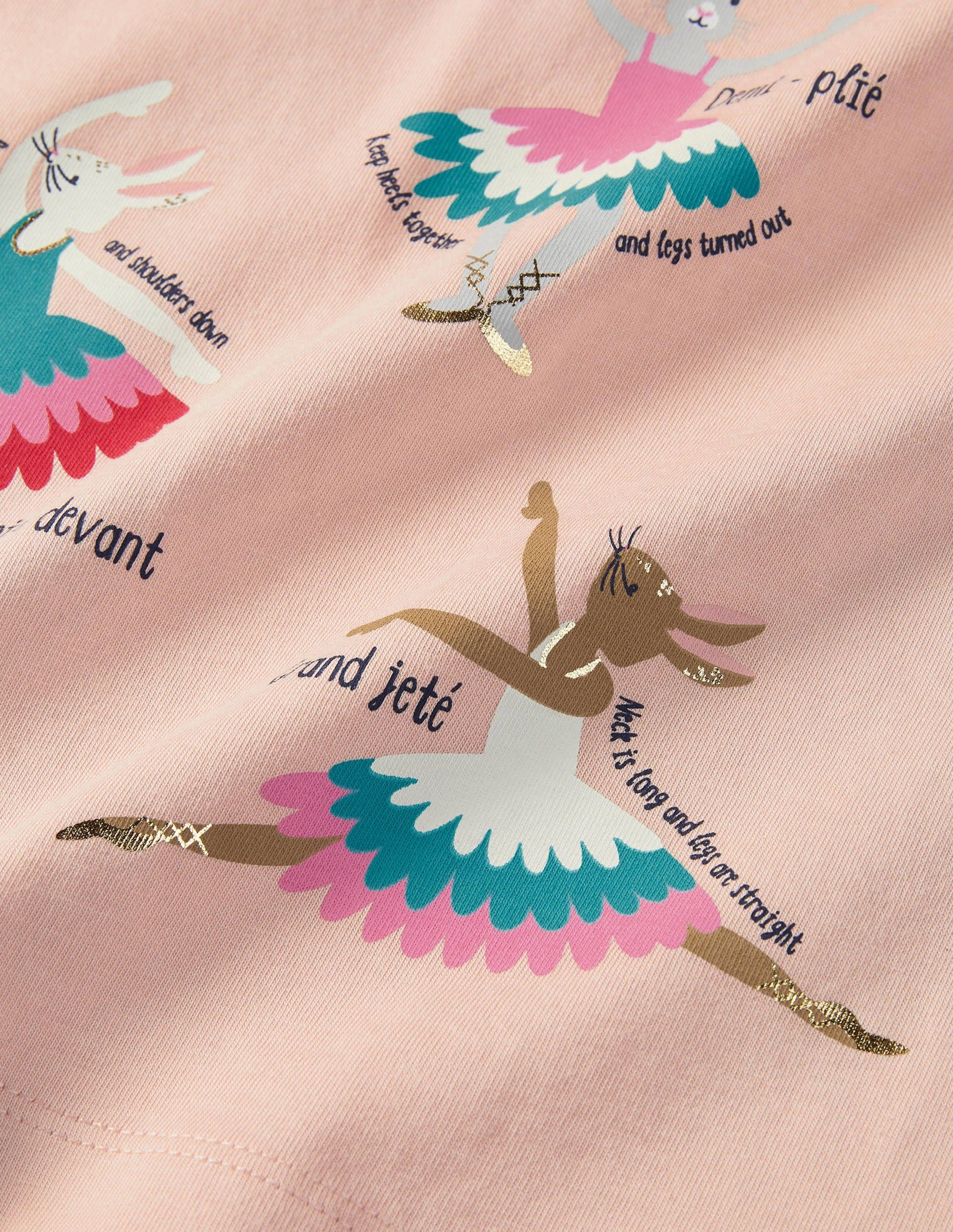 T-shirt à motif infos amusantes-Ballerines rose Provence poudré-3