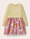 Kleid mit Mustermix-Hellrosa, Beerenmuster
