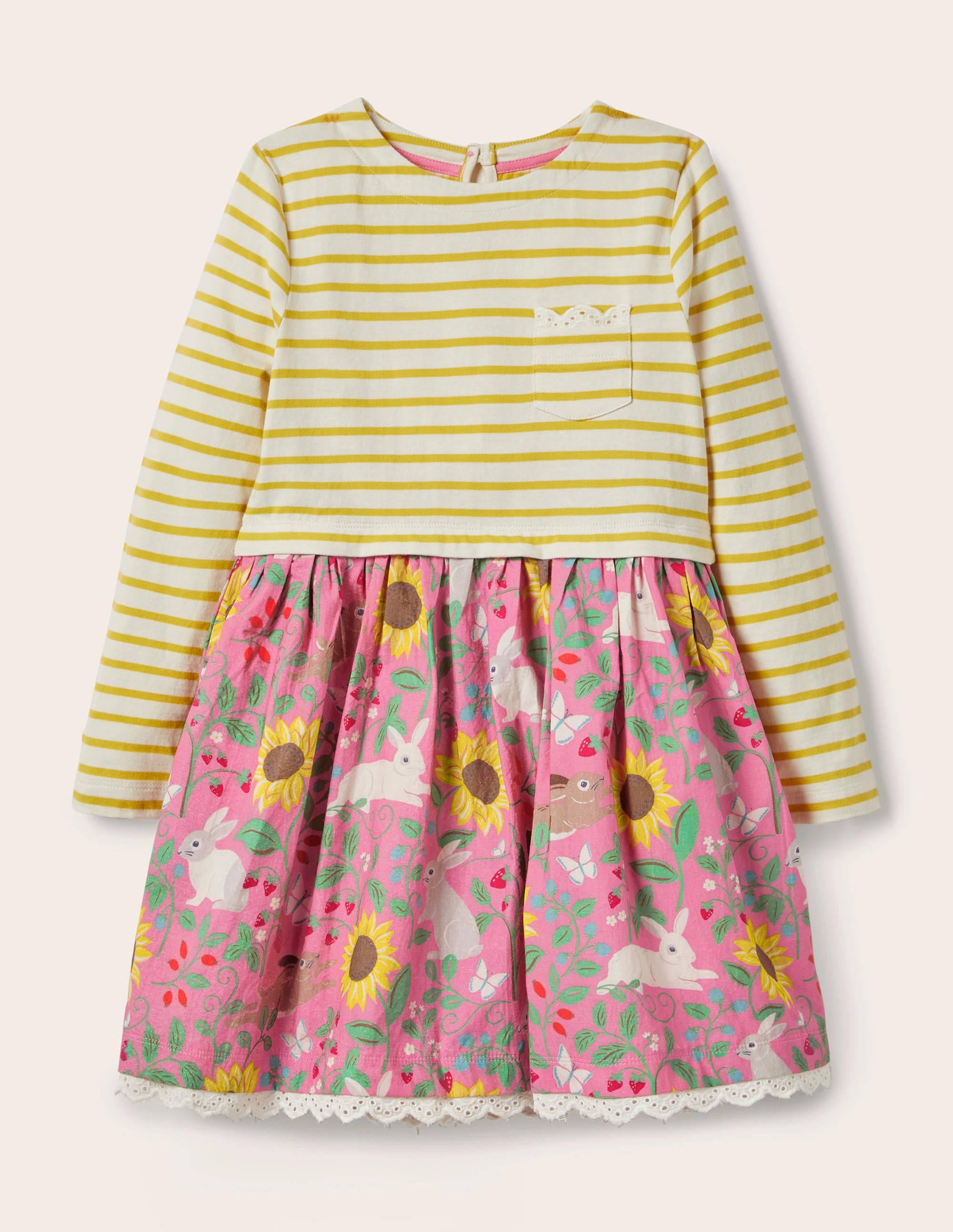 Kleid mit Mustermix-Hellrosa, Beerenmuster - Image 1