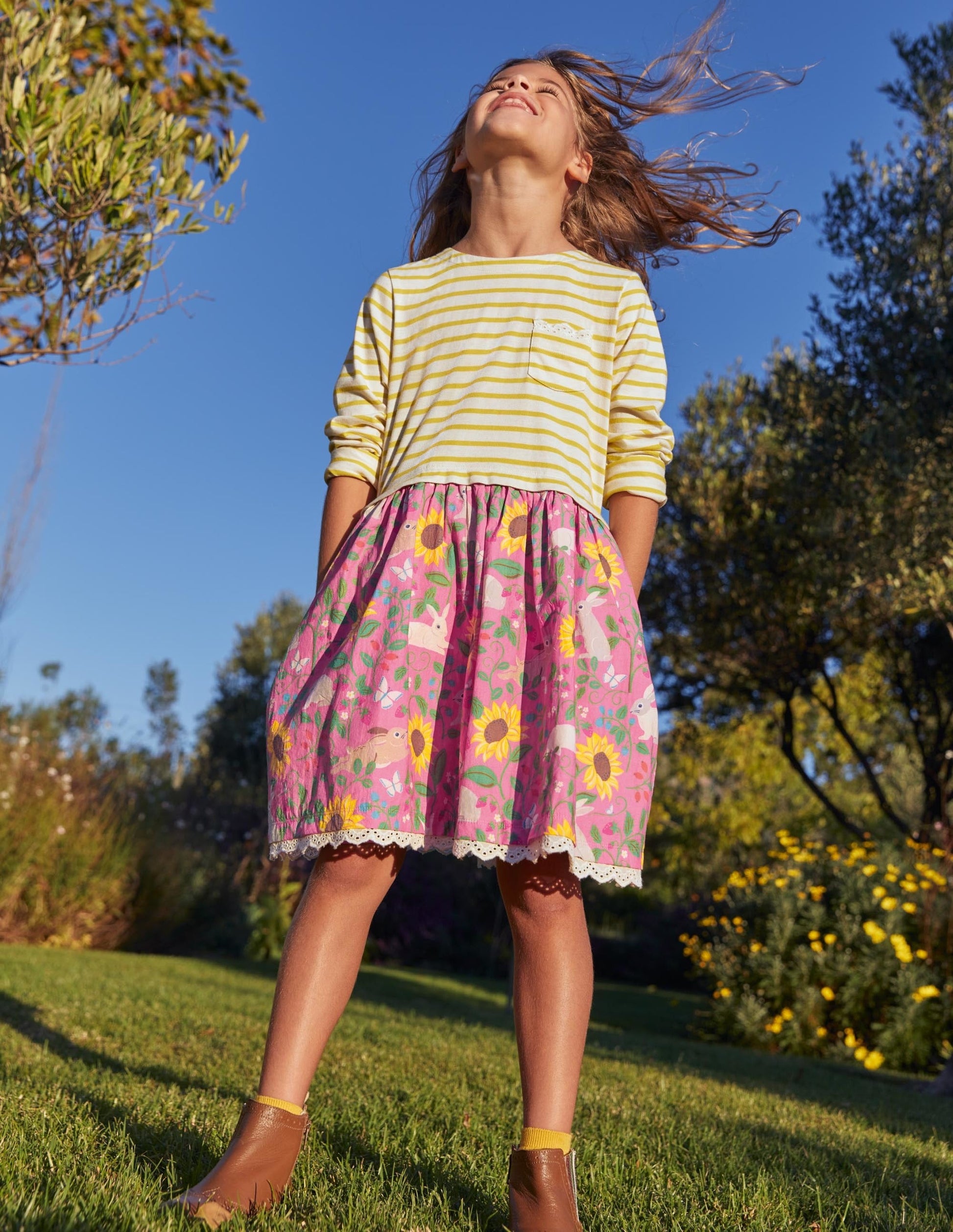 Kleid mit Mustermix-Hellrosa, Beerenmuster-5