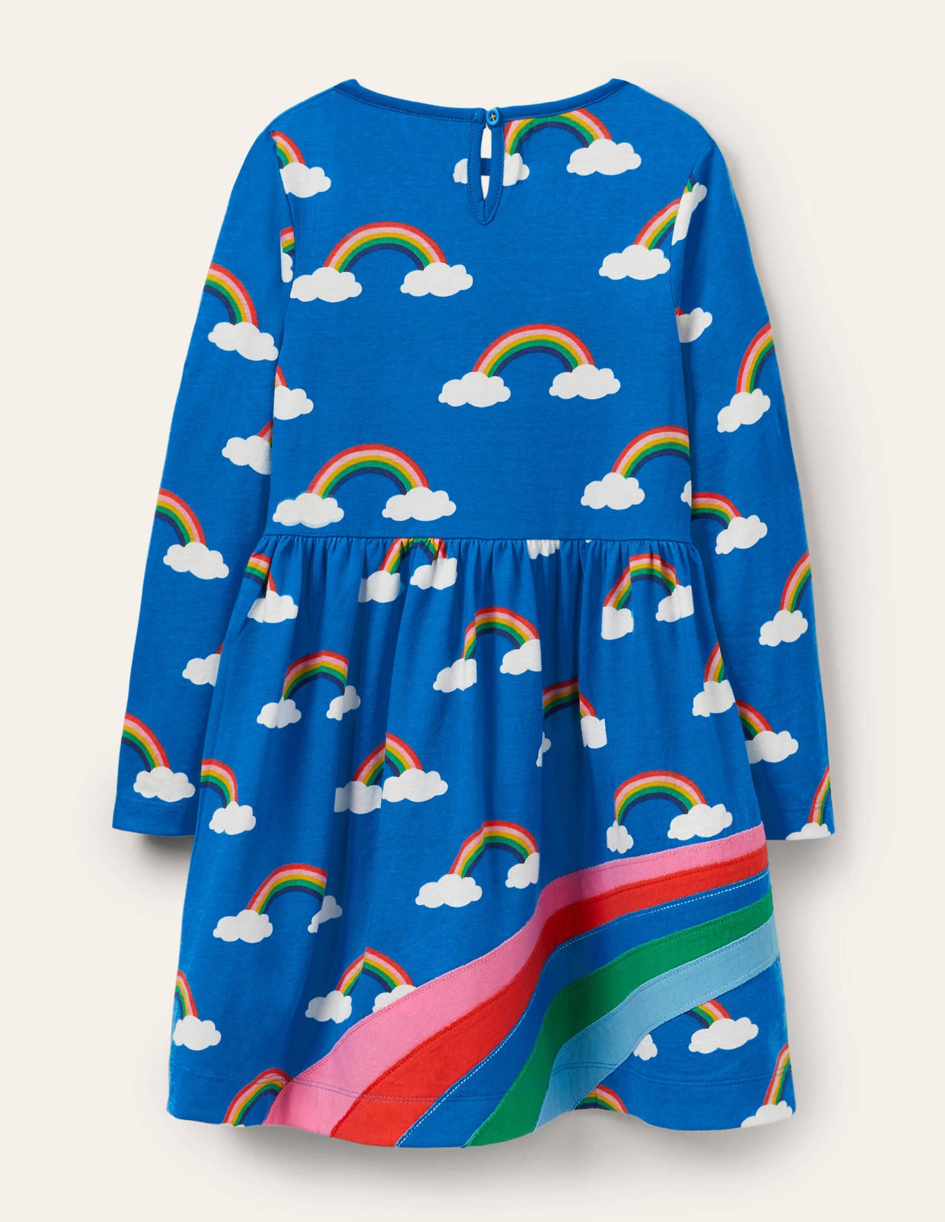 Robe fun à appliqué-Nuage arc-en-ciel bleu marocain-2