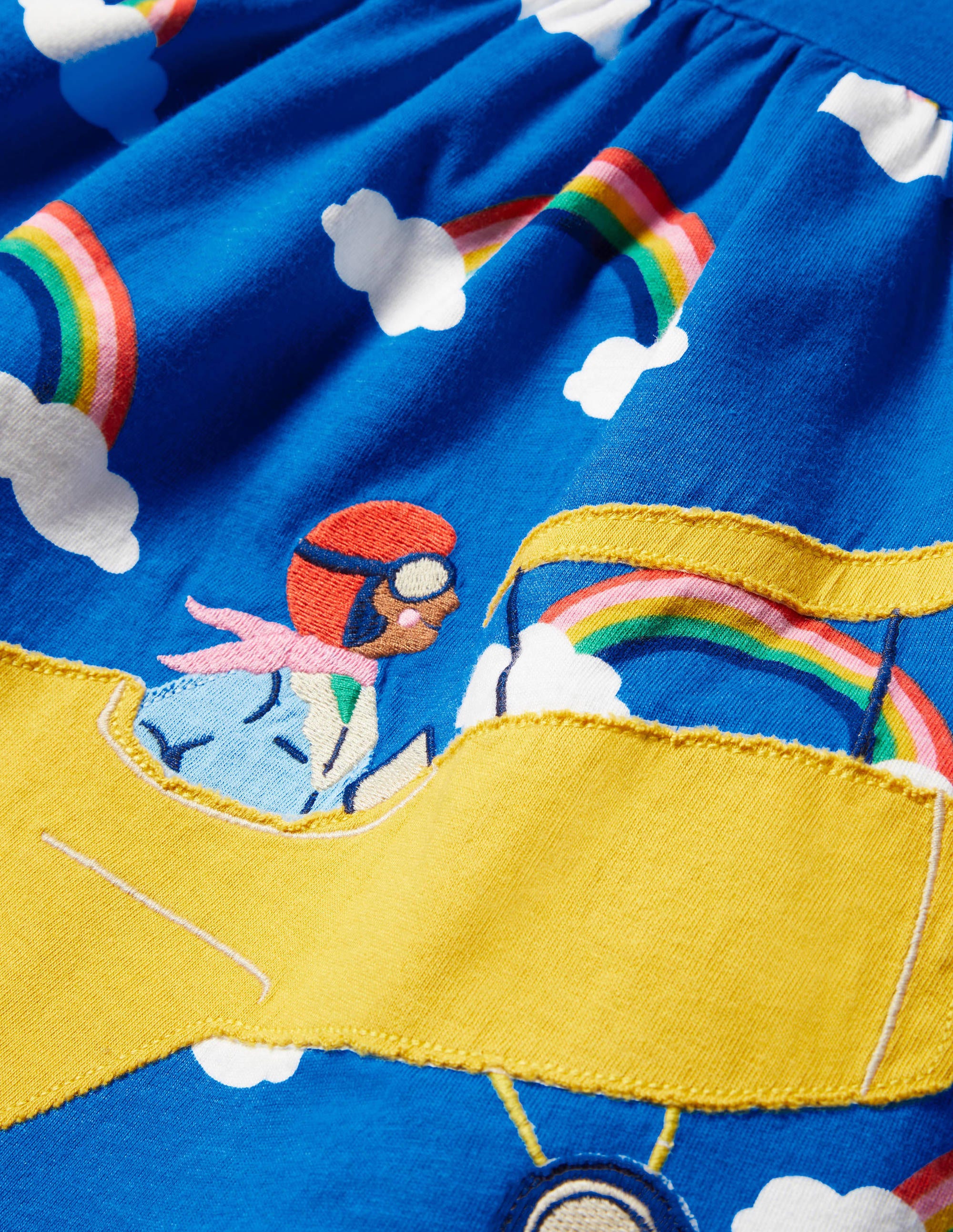 Robe fun à appliqué-Nuage arc-en-ciel bleu marocain - Image 3