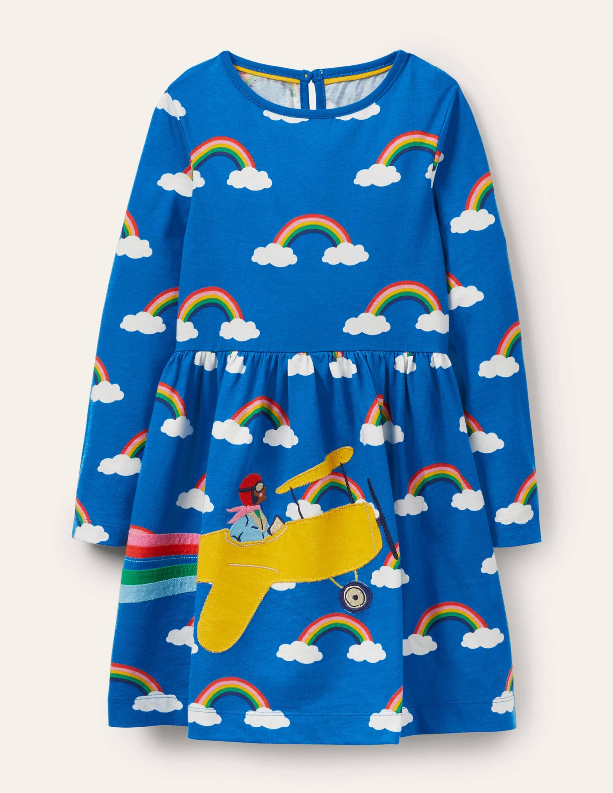 Robe fun à appliqué-Nuage arc-en-ciel bleu marocain - Image 1