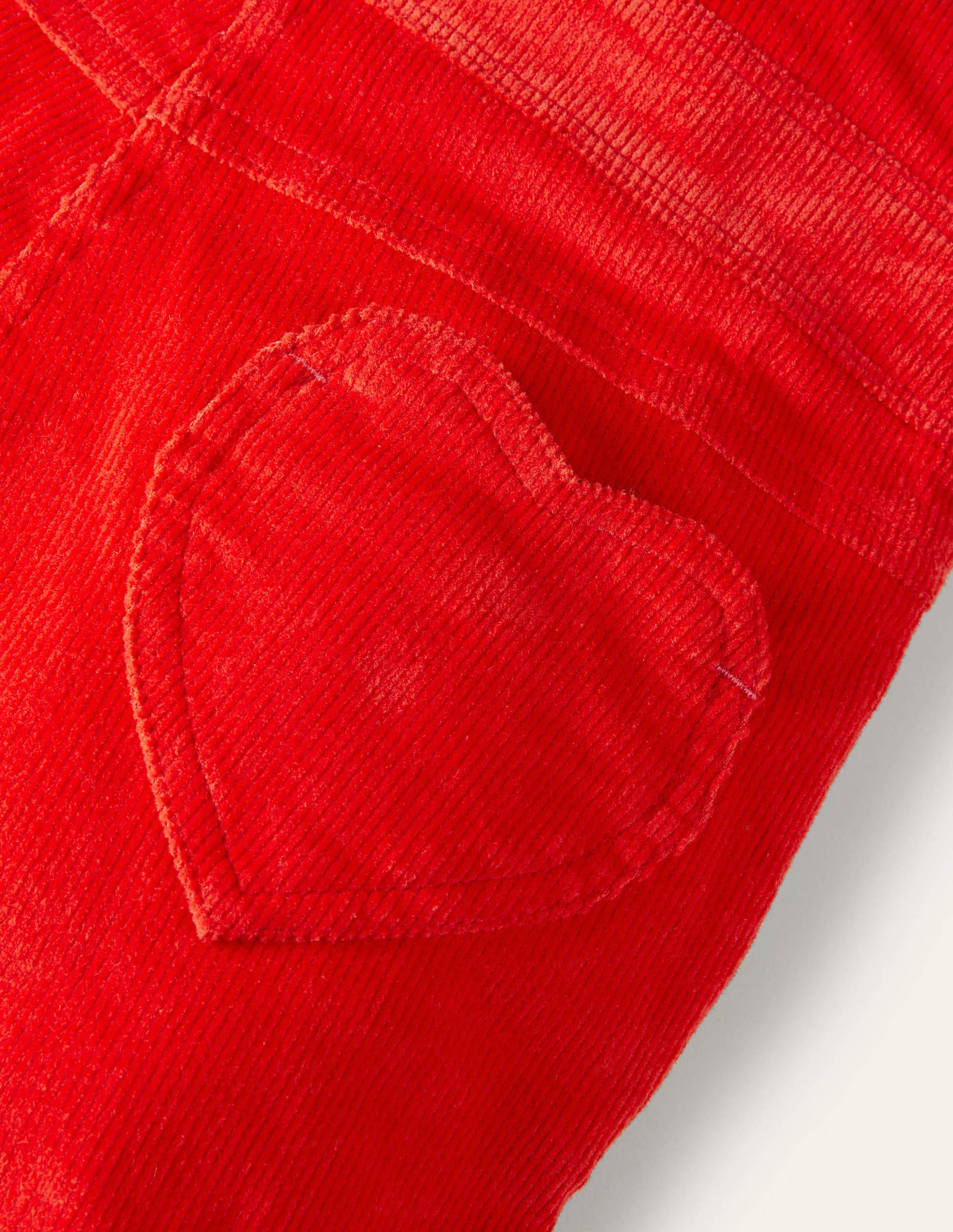 Latzhose mit Herzaufnäher-Hagebuttenrot, Cord - Image 3