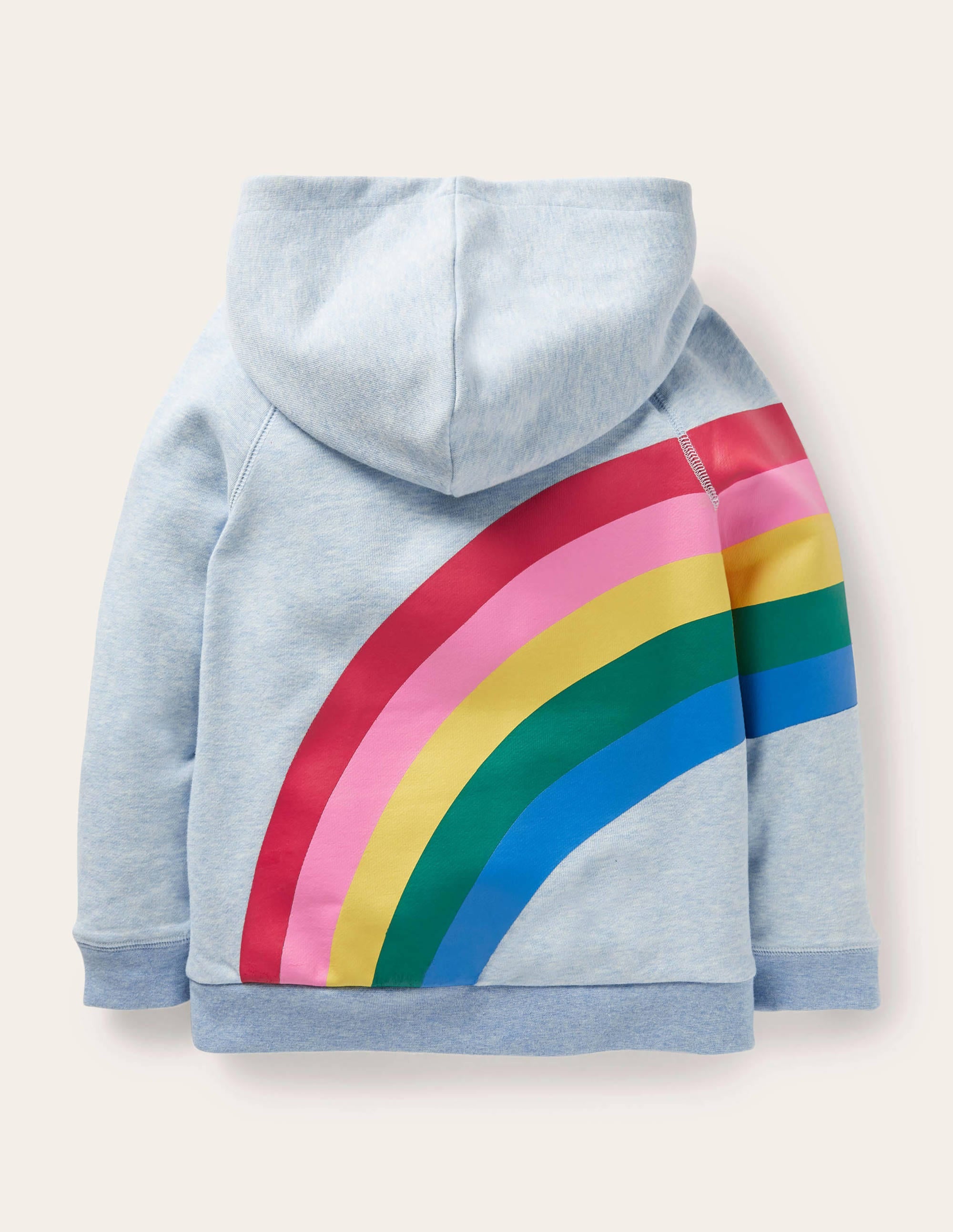 Kapuzenpullover mit Applikation-Hellblau Meliert, Regenbogen - Image 2