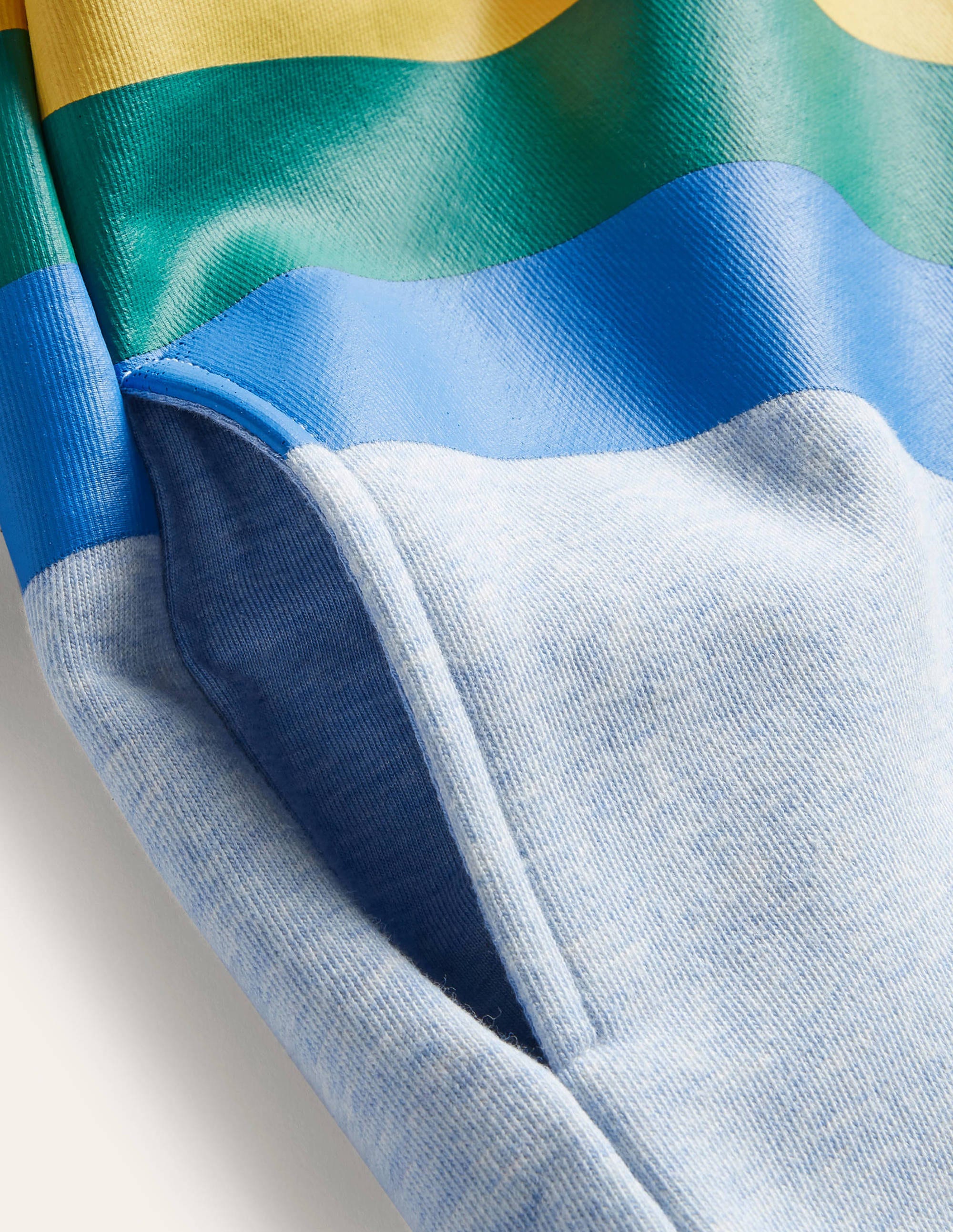 Kapuzenpullover mit Applikation-Hellblau Meliert, Regenbogen - Image 3