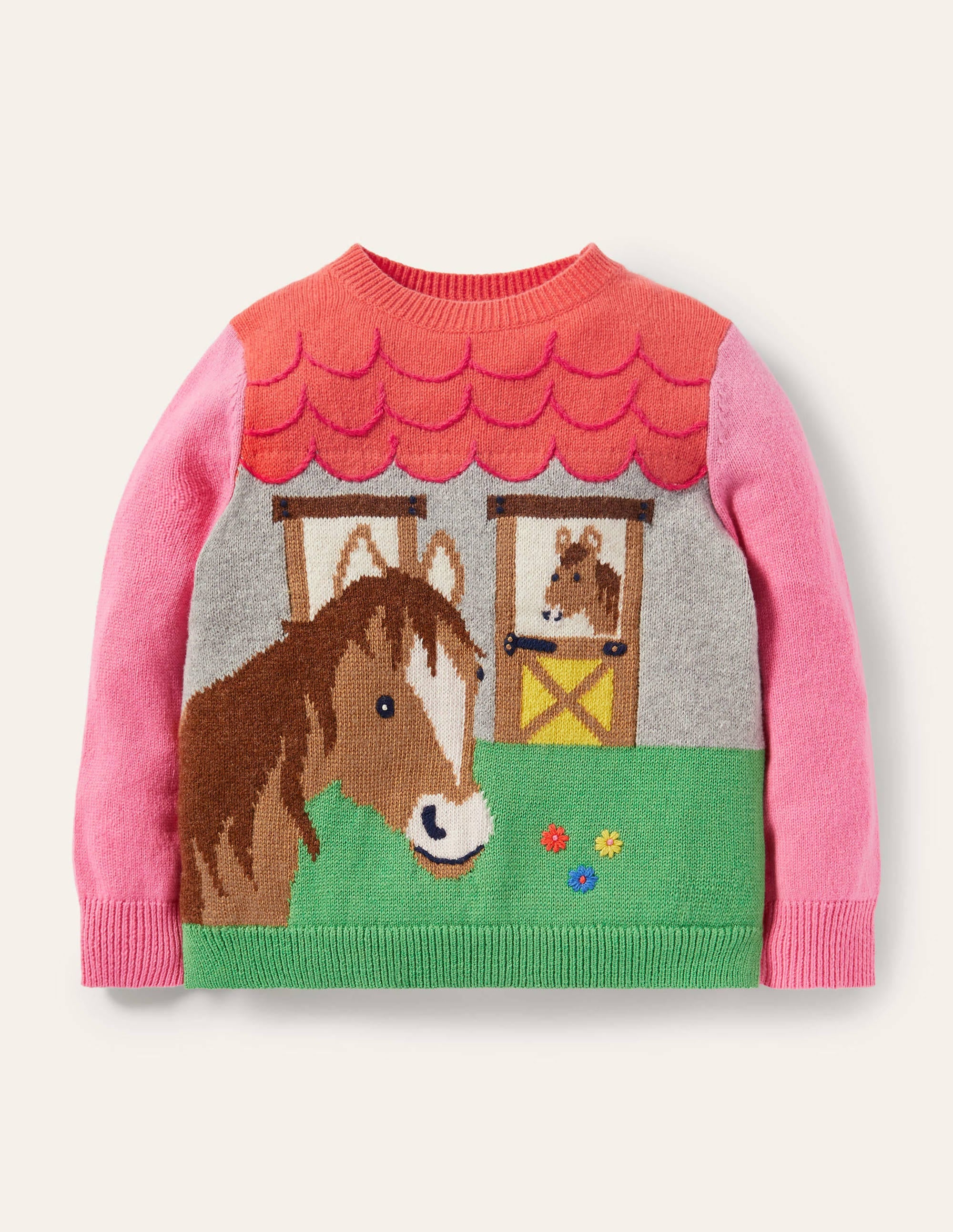Fröhlicher Pullover-Rosa, Pferdestall - Image 1