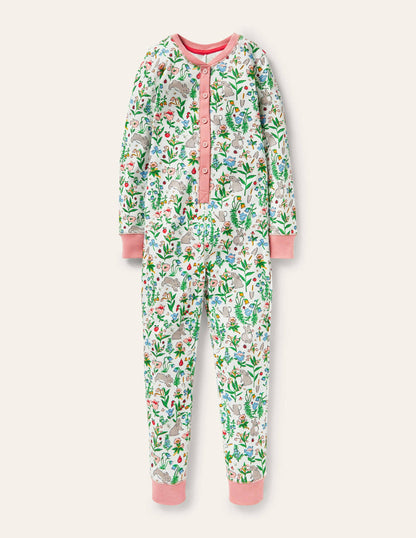 Snug All-in-one Pyjamas-Multi Bunny Field